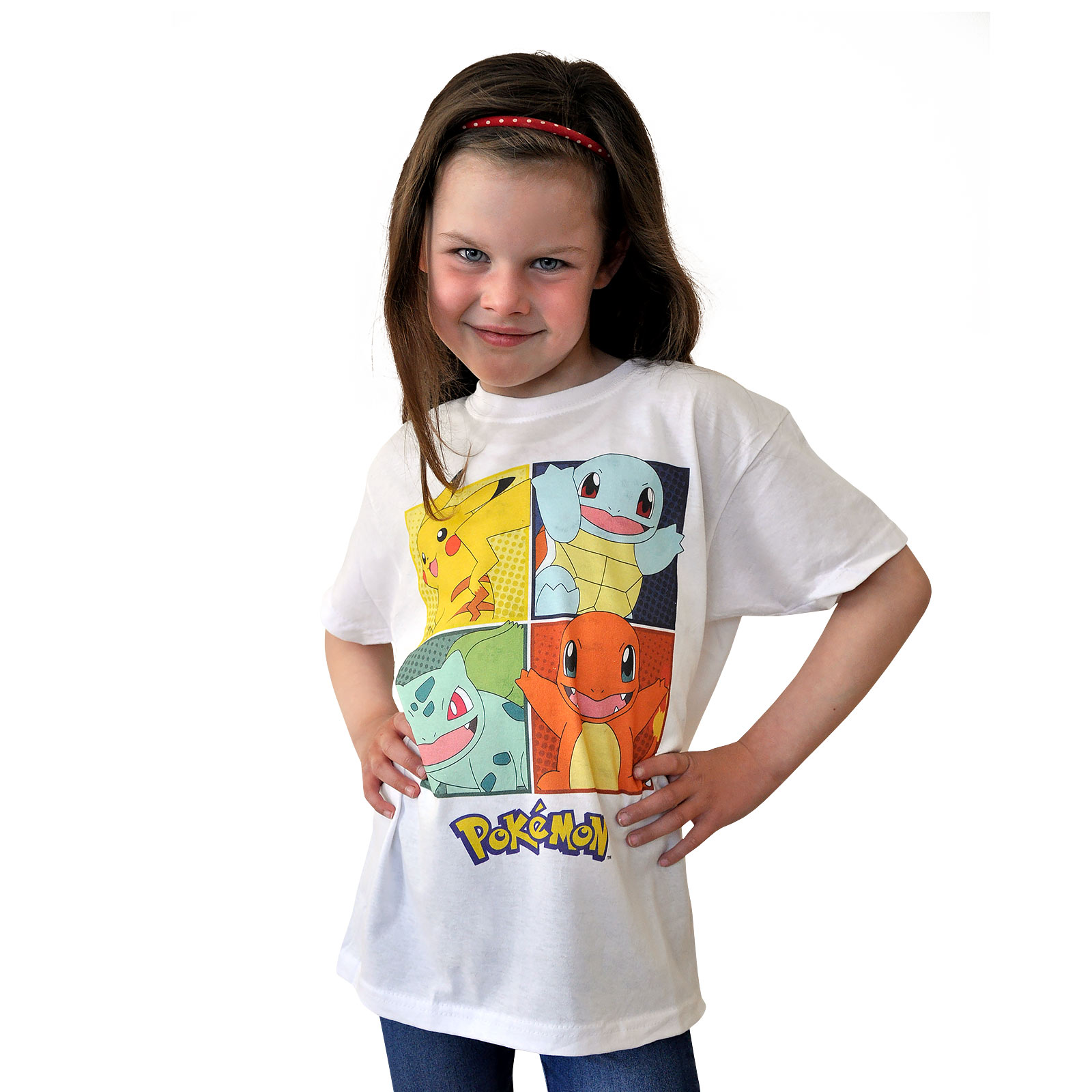 Pokemon - Kanto-Starter T-Shirt Kinder weiß