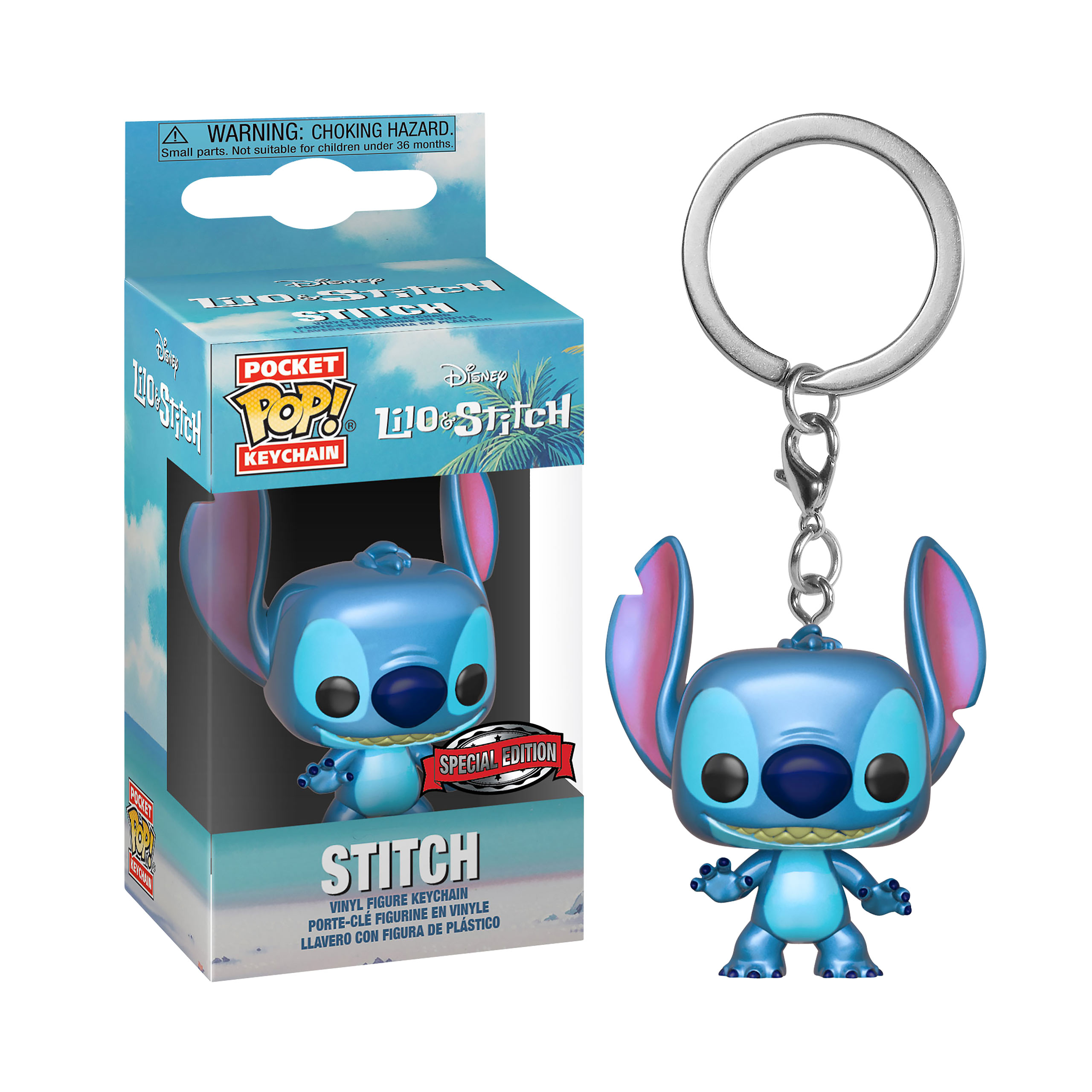 Lilo & Stitch - Metallic Stitch Funko Pop Schlüsselanhänger