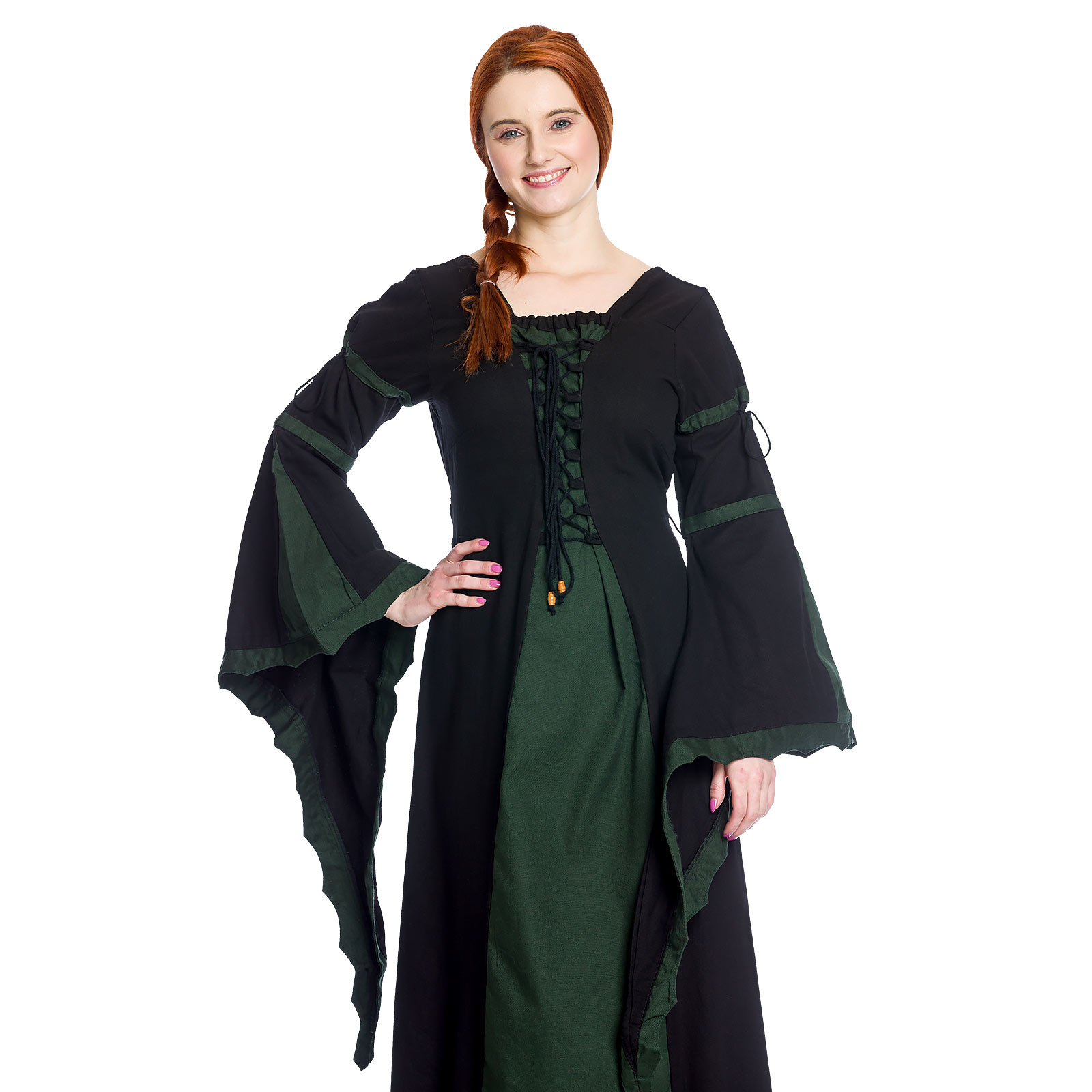 Leona - Mittelalterkleid schwarz-grün