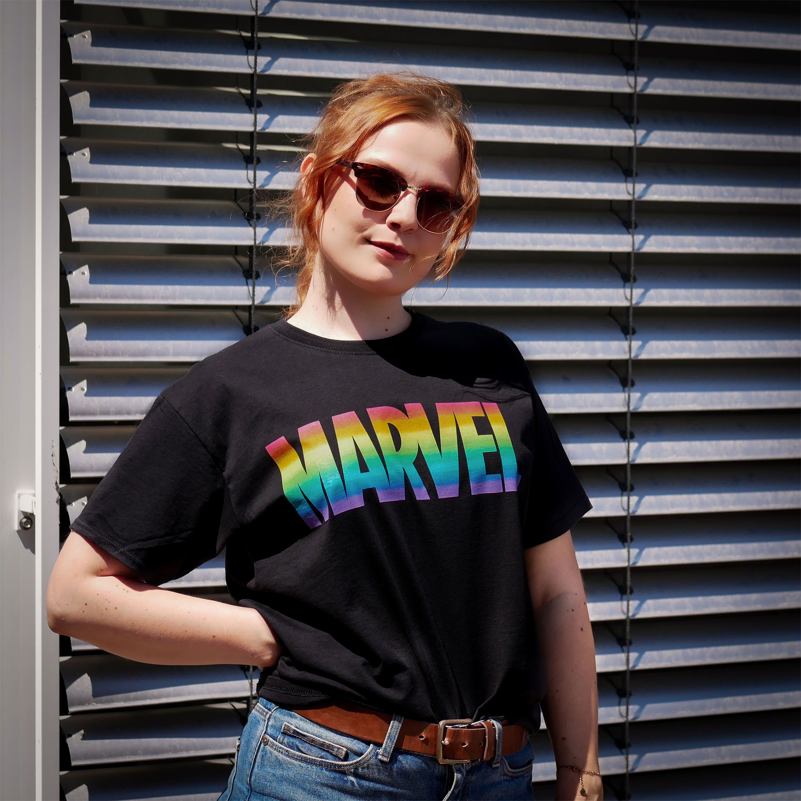 Marvel - Rainbow Pride Logo T-Shirt schwarz