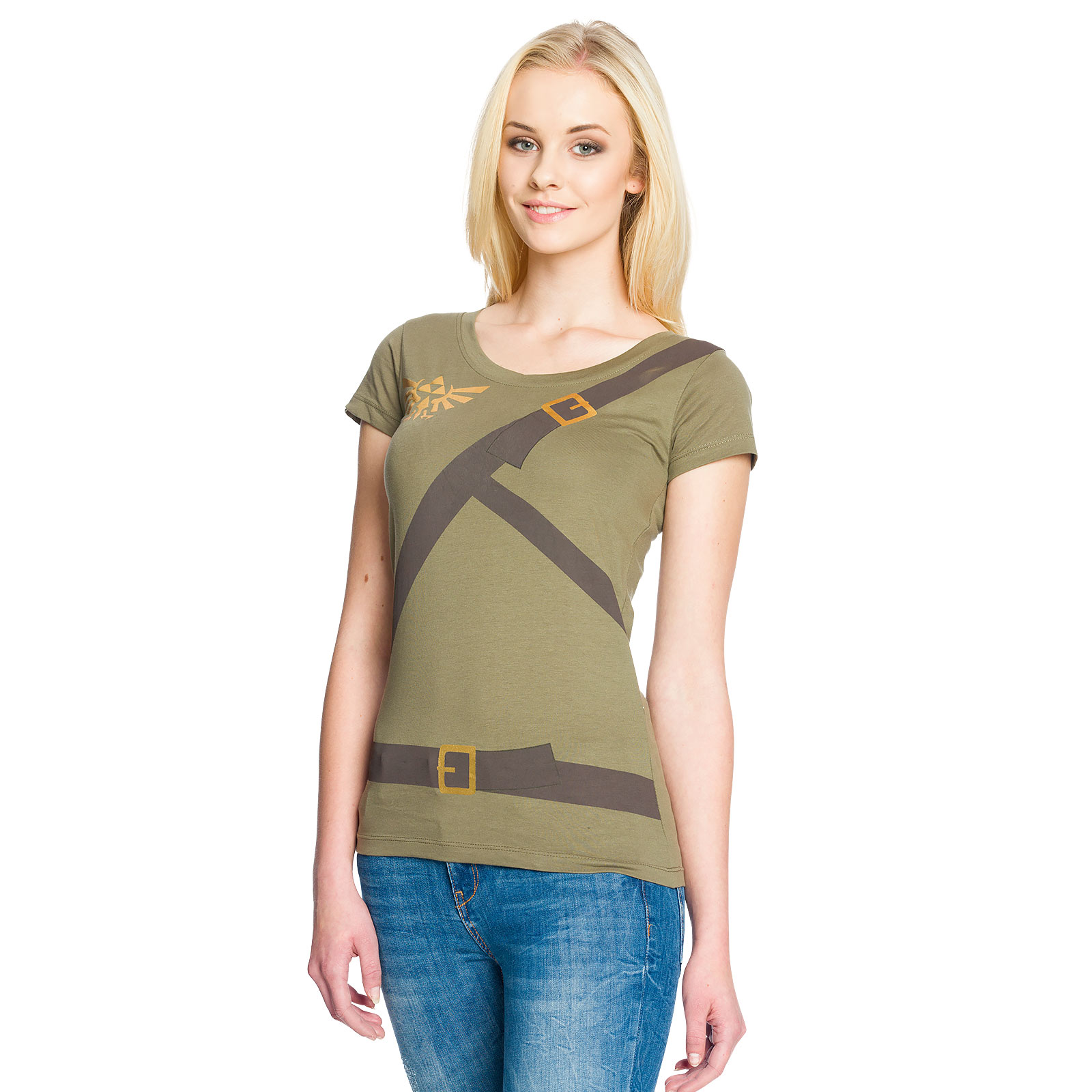 Zelda - Link Cosplay Girlie Shirt oliv