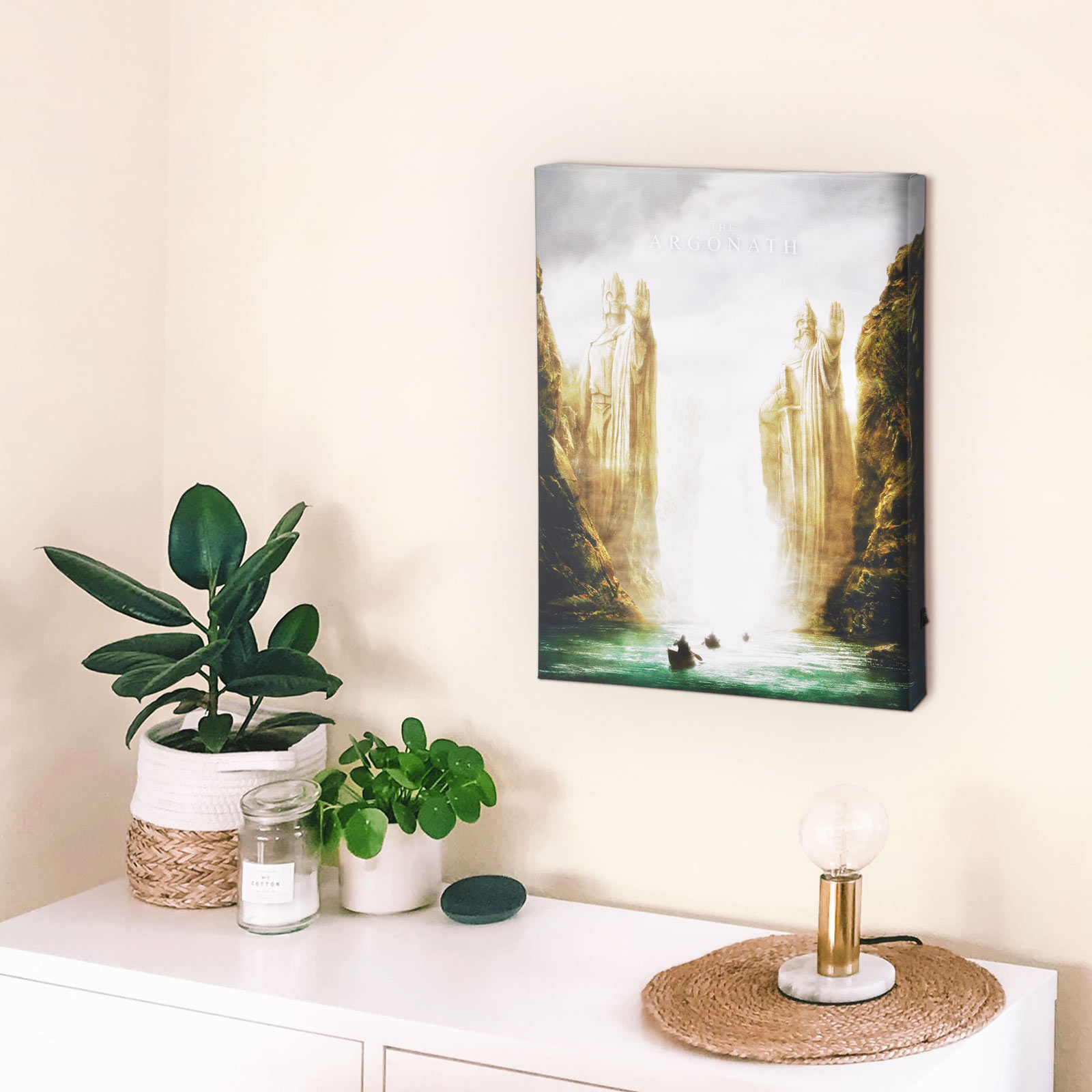 Herr der Ringe - Argonath Wandbild mit Licht