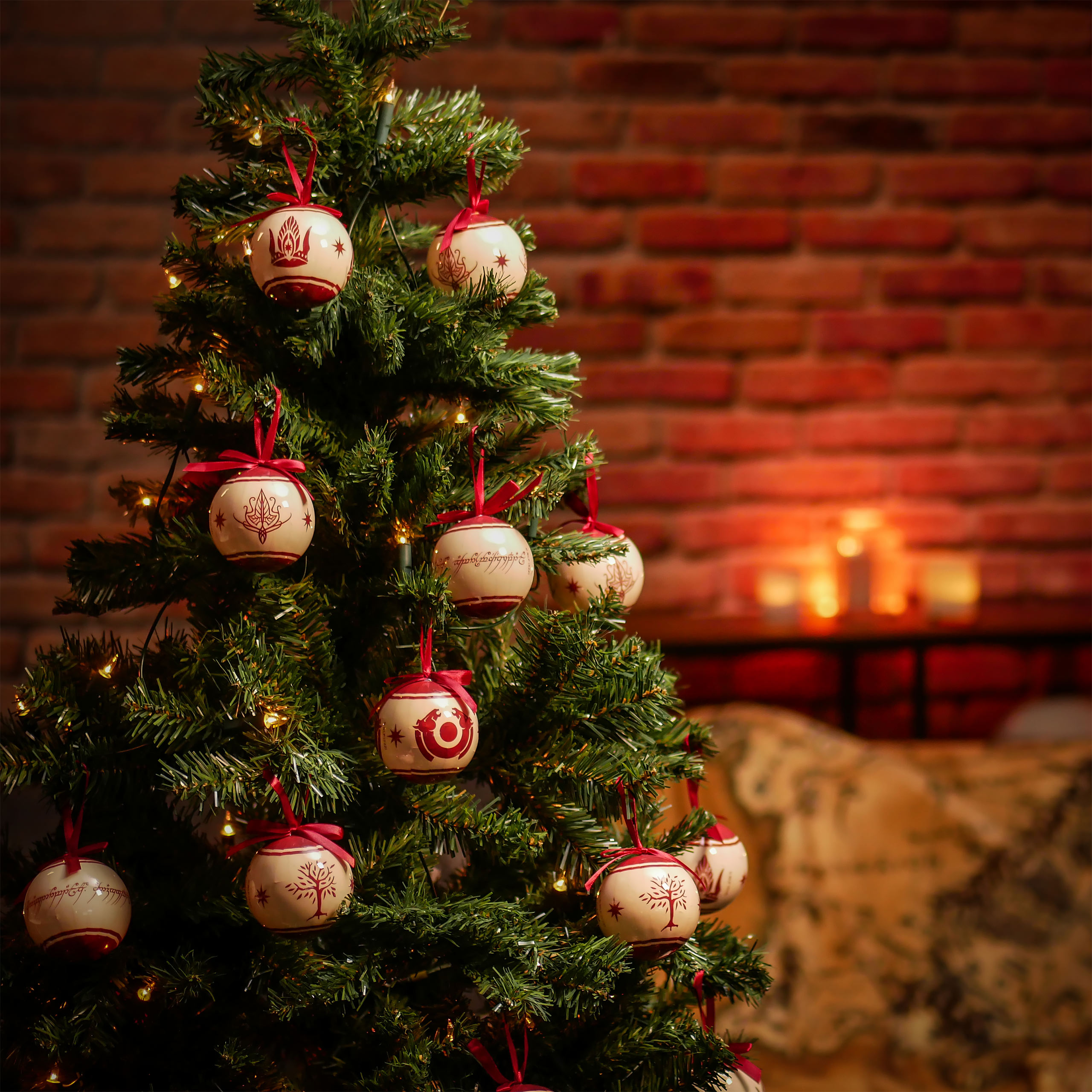 Herr der Ringe - Mittelerde Symbole Weihnachtsbaumkugeln 14tlg