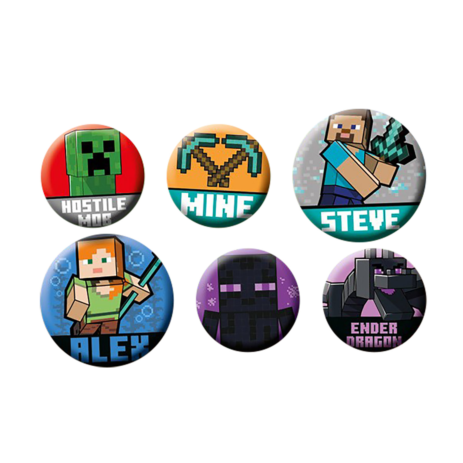 Minecraft - Character Pins 6er Set