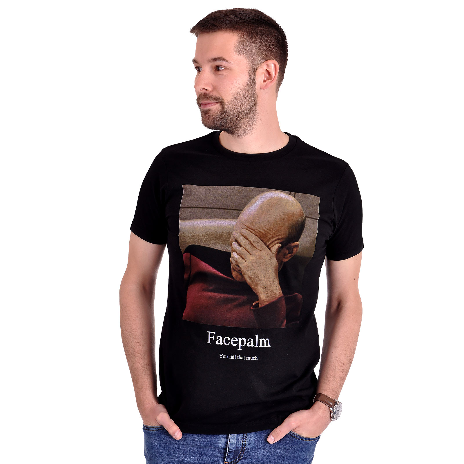 Star Trek - Picard Facepalm T-Shirt schwarz