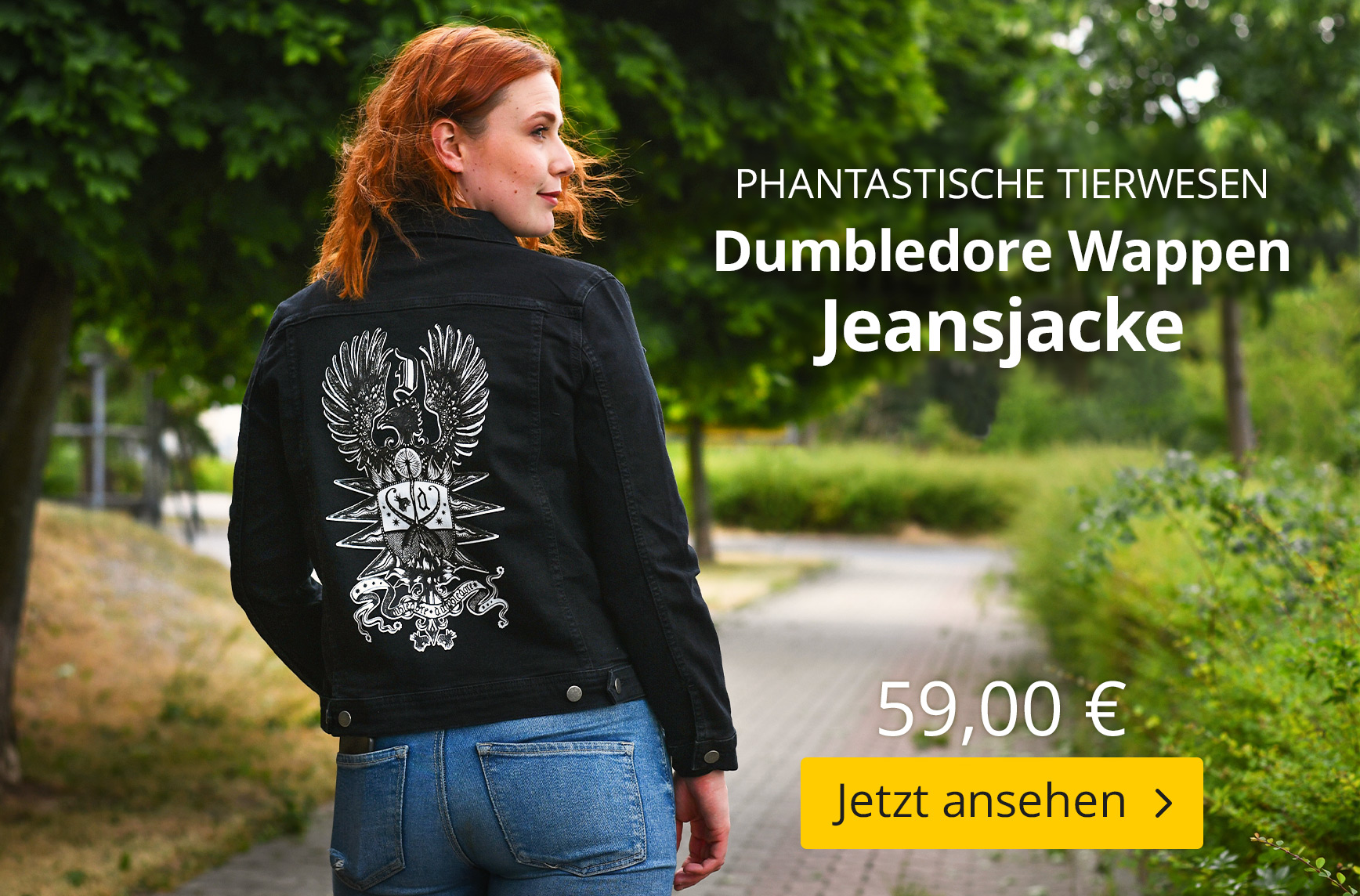 Dumbledore Wappen Jeansjacke schwarz - Phantastische Tierwesen - 59 EUR