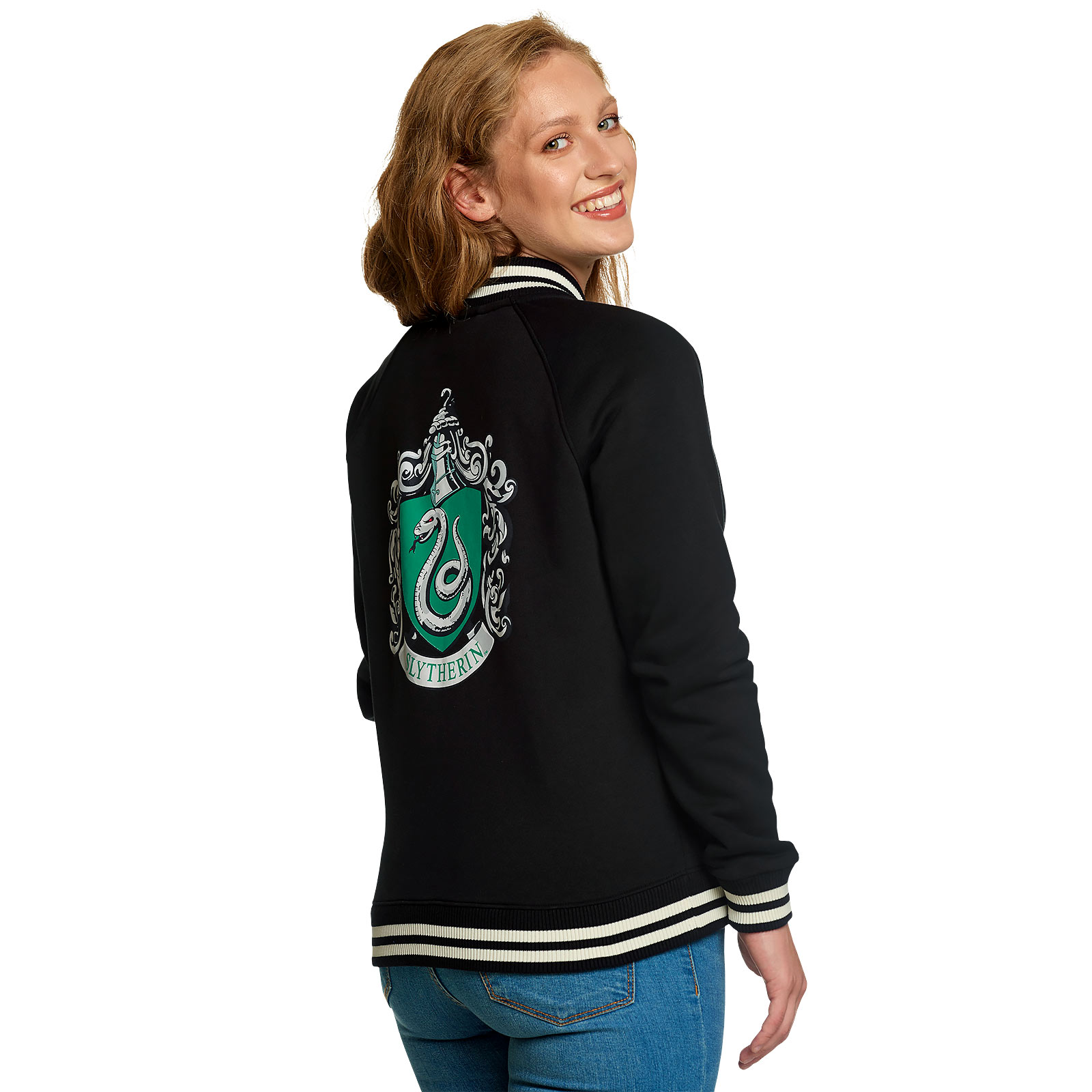 Harry Potter - Slytherin Wappen College Jacke Damen schwarz