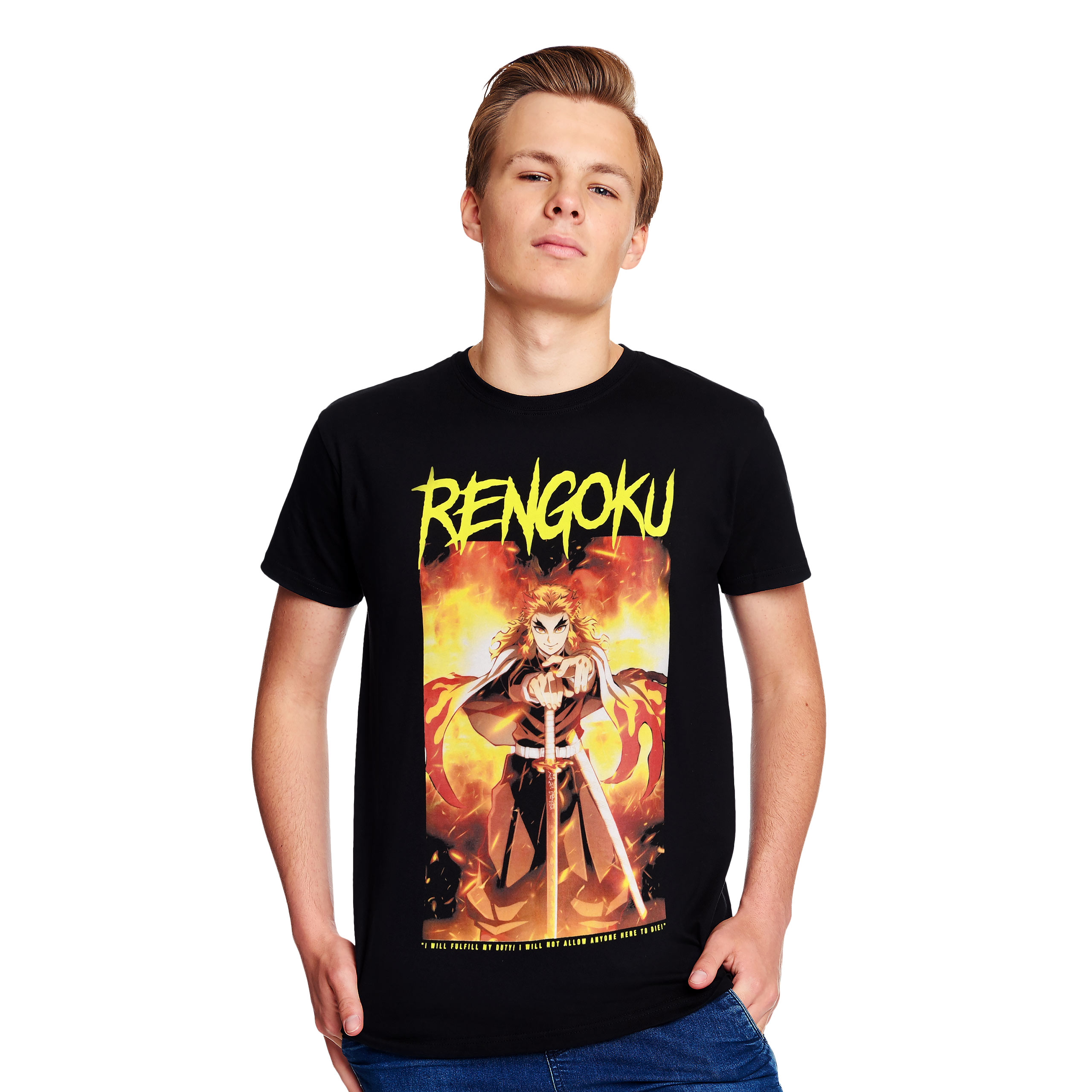 Demon Slayer - Rengoku T-Shirt schwarz