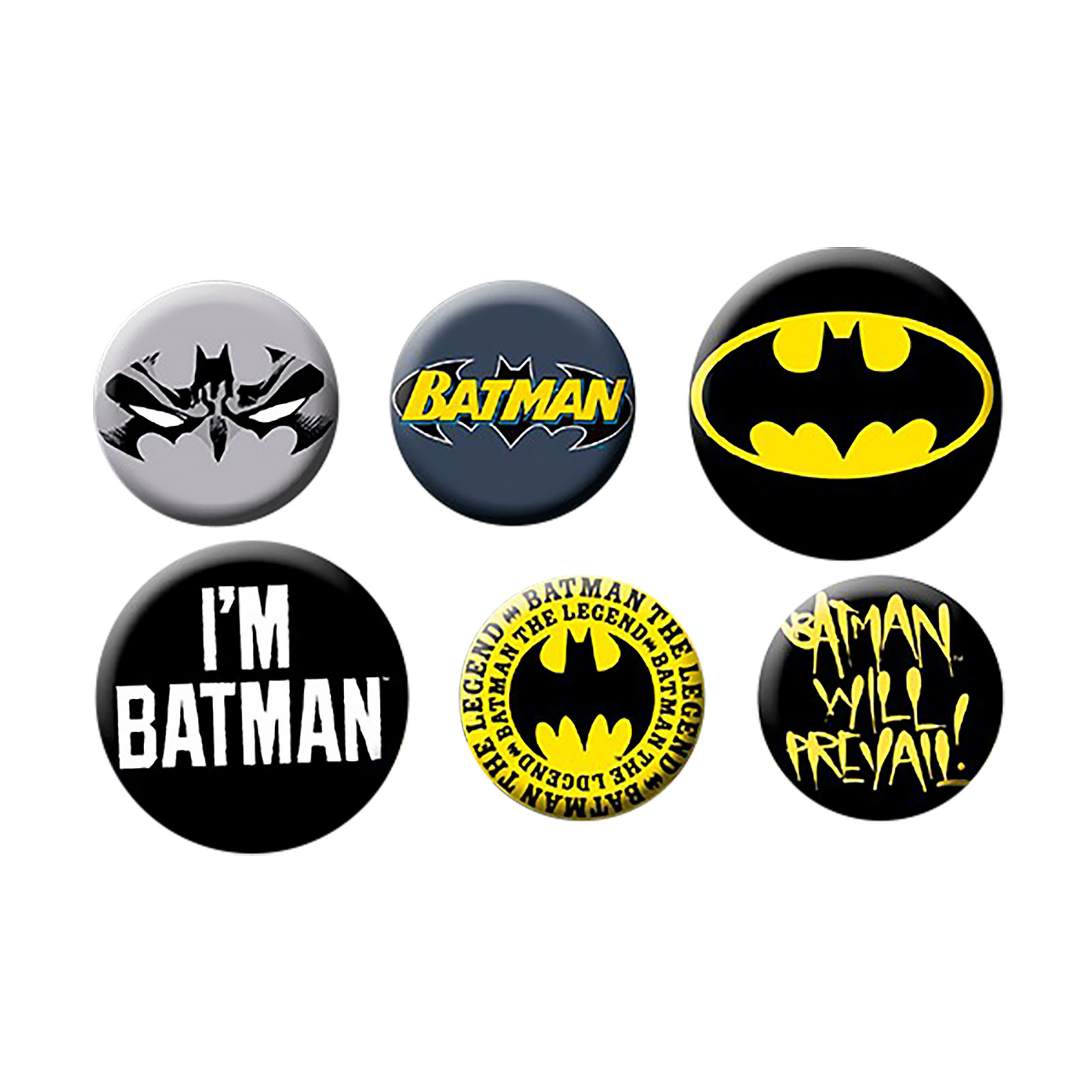 Batman Comics - Symbols Button 6er Set