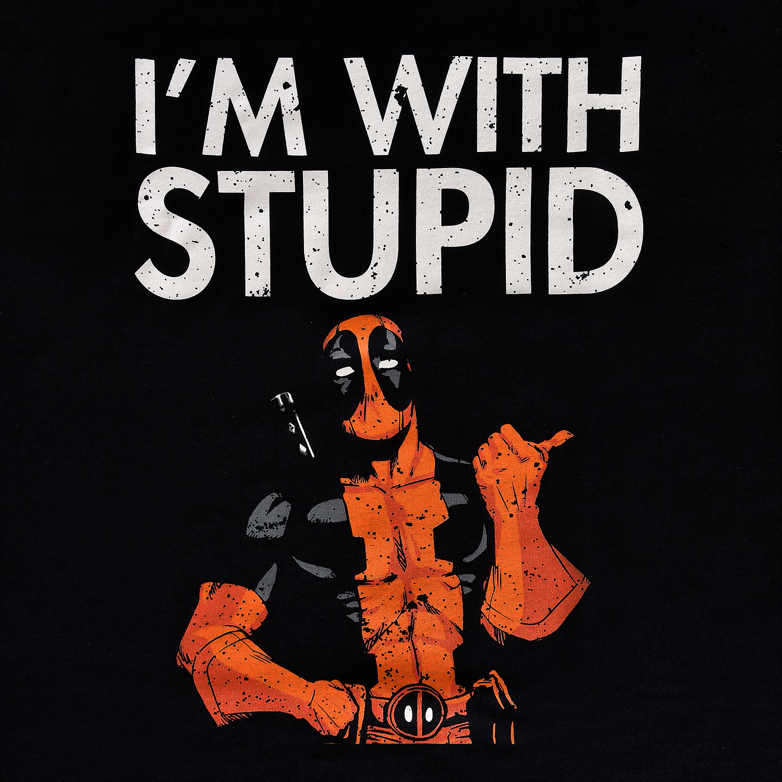 Deadpool - I'm With Stupid T-Shirt schwarz