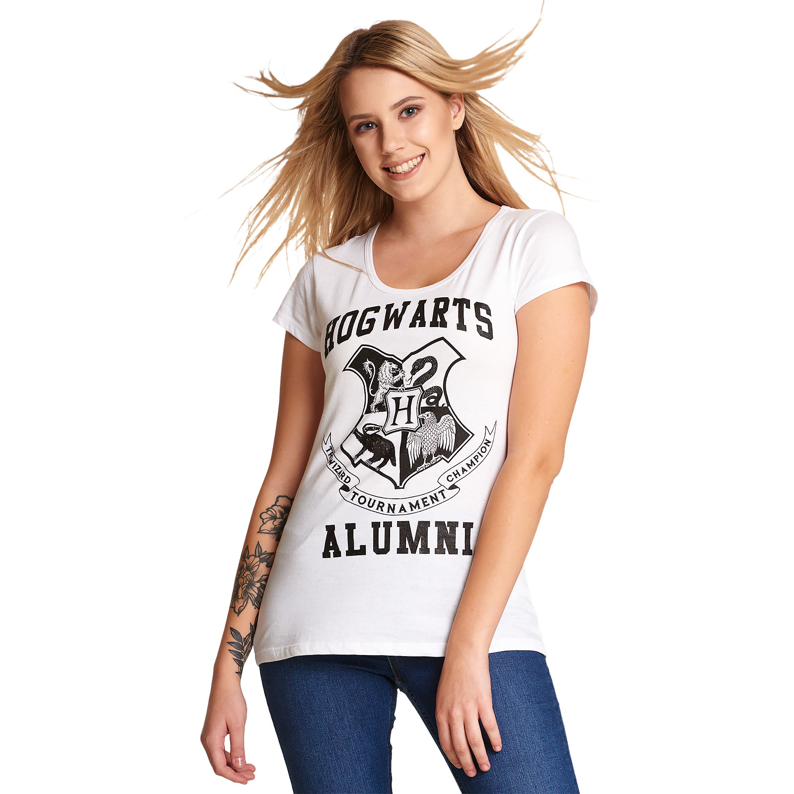 Harry Potter - Hogwarts Alumni T-Shirt Damen weiß