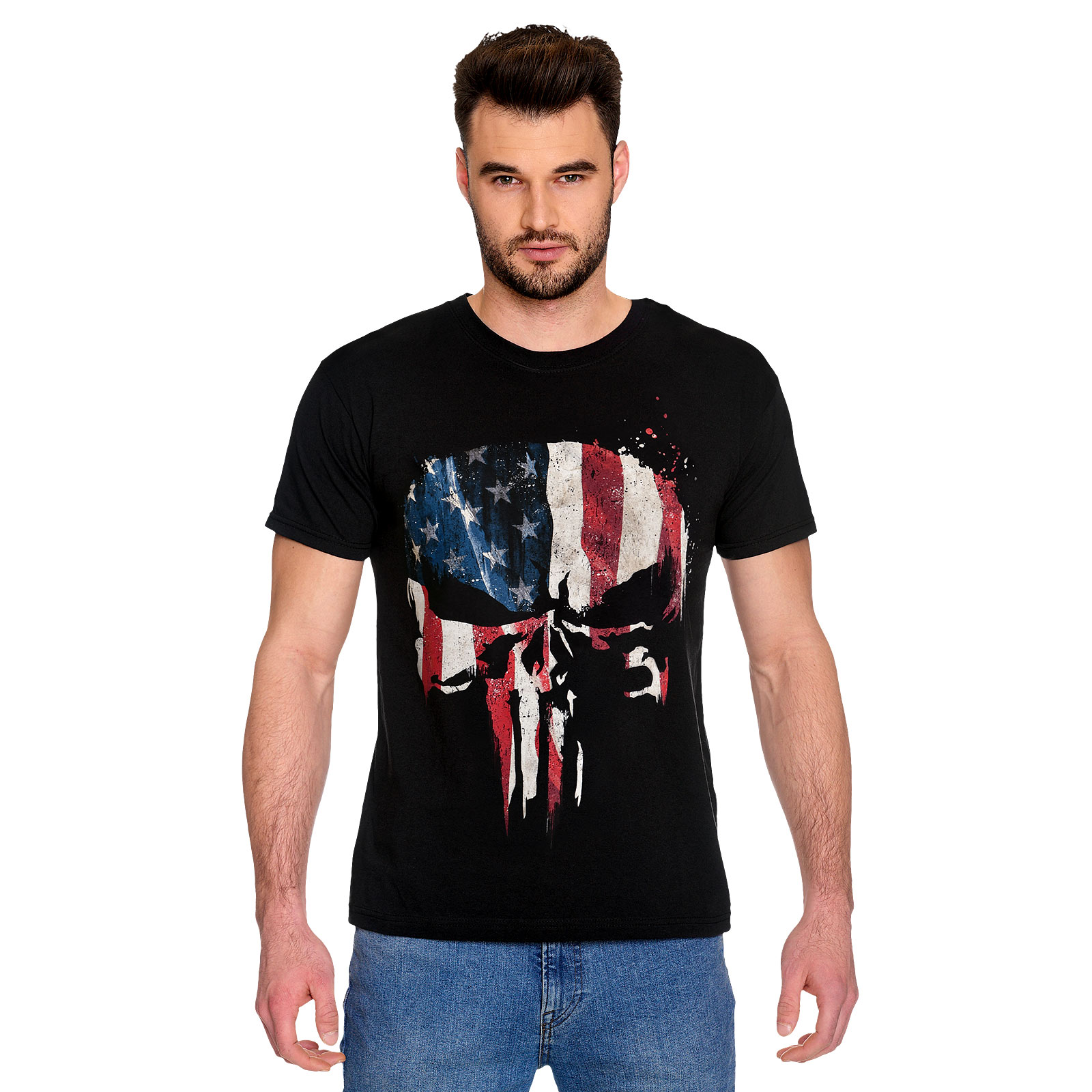 Punisher - American Skull T-Shirt schwarz