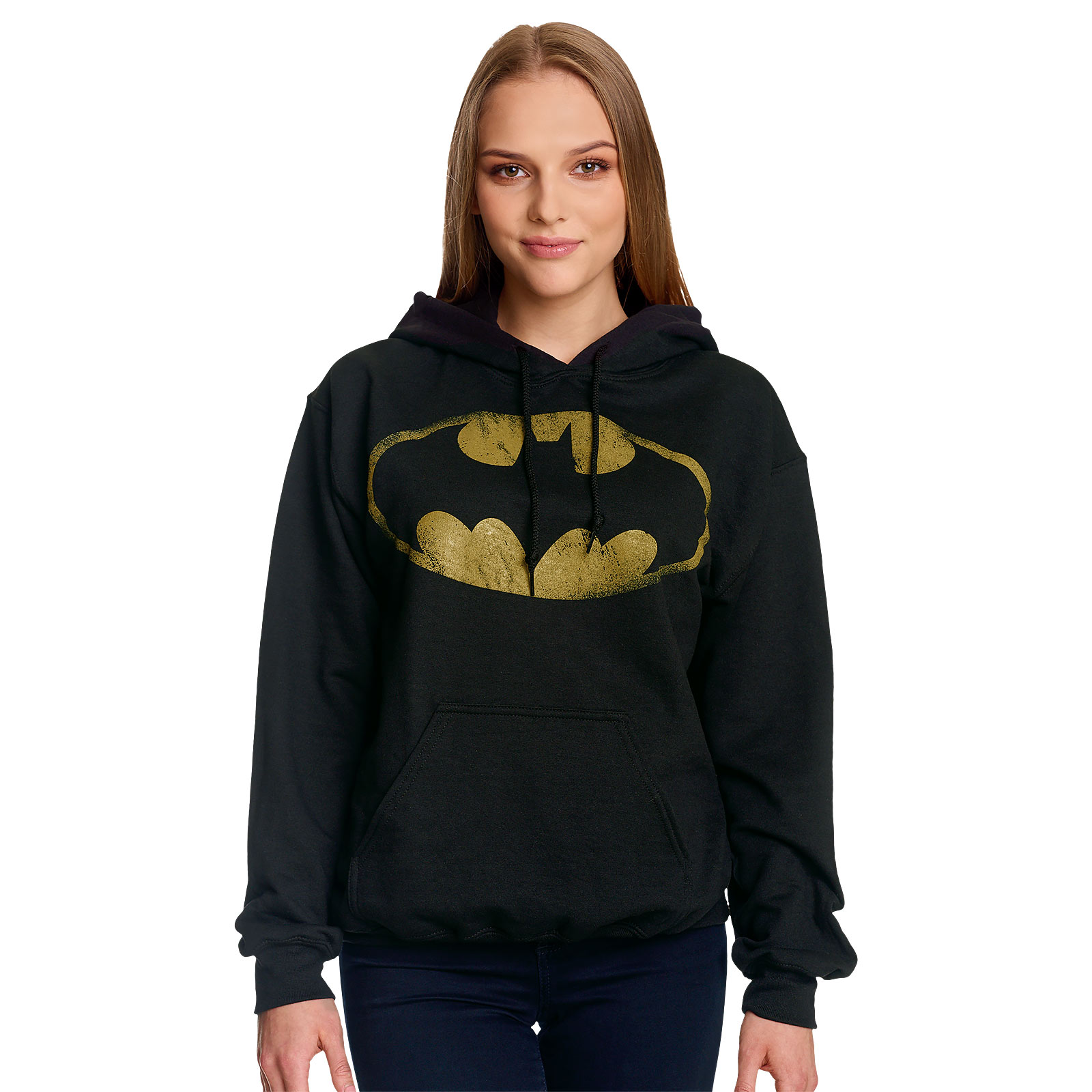 Batman - Distressed Bat Logo Hoodie schwarz