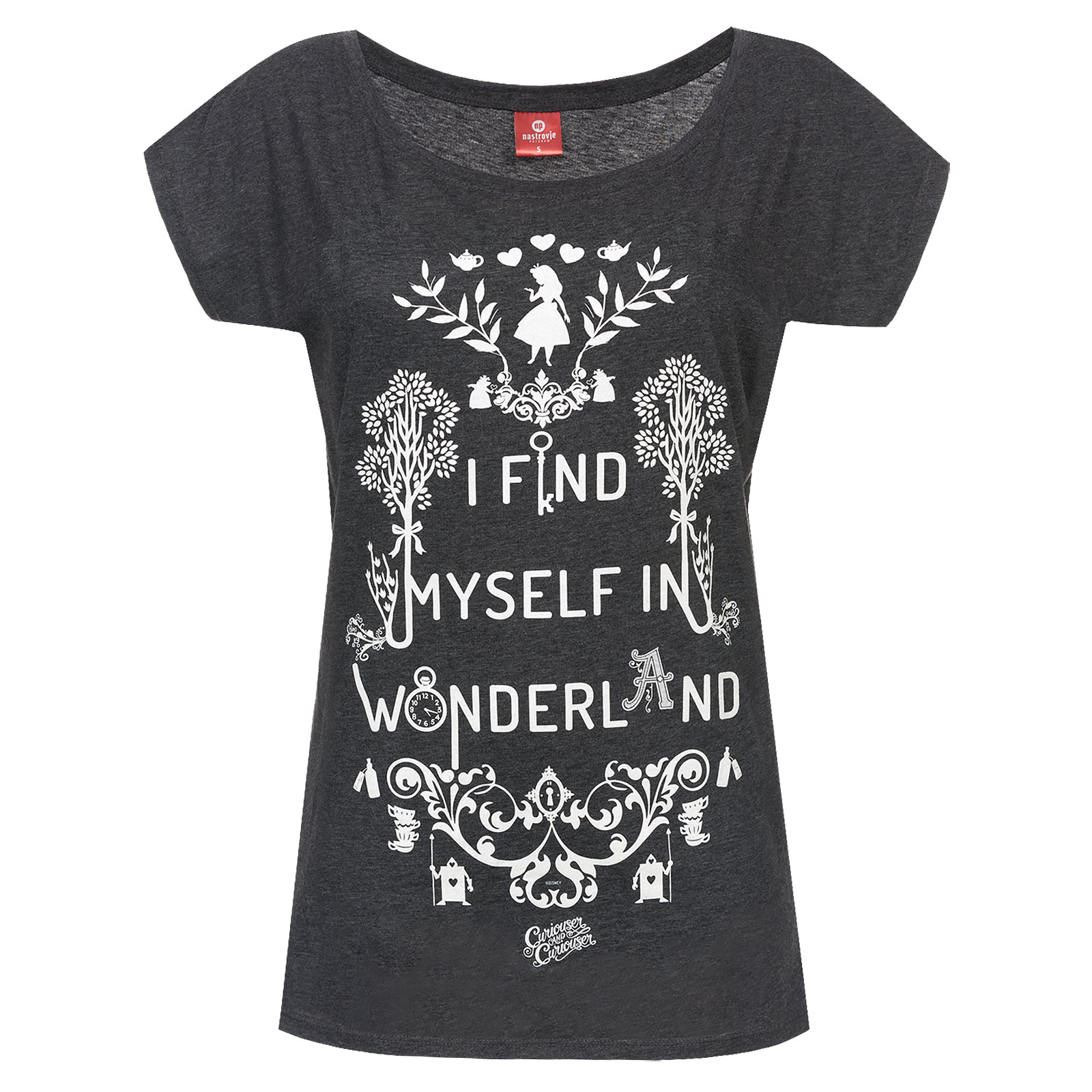Alice im Wunderland - Wonderland T-Shirt Damen Loose Fit grau