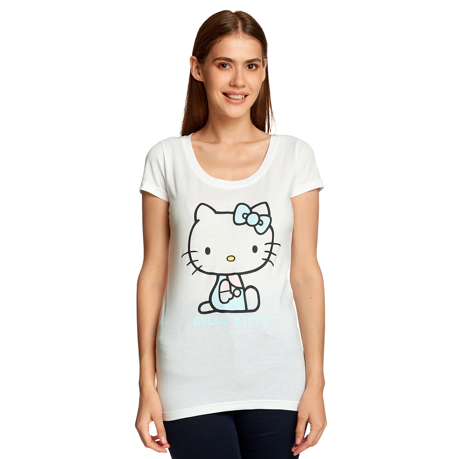 Hello Kitty - Pastel Kitty T-Shirt Damen weiß