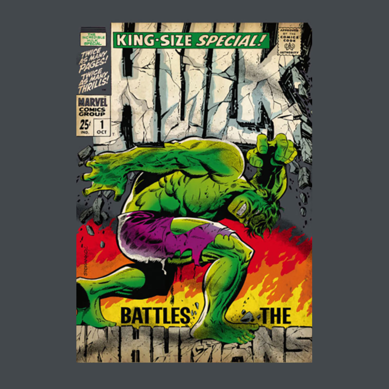 Hulk - Marvel Poster T-Shirt grau