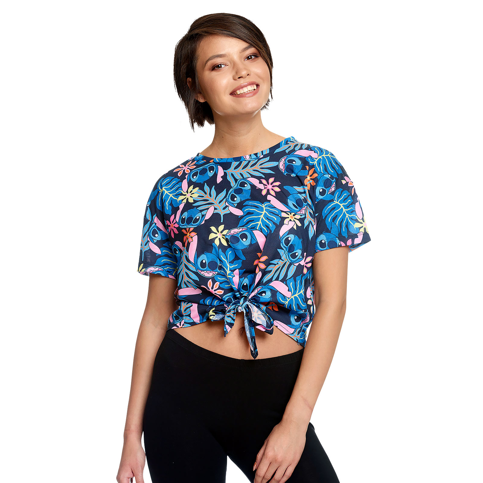 Lilo & Stitch - Aloha Stitch T-Shirt Damen mit Knoten