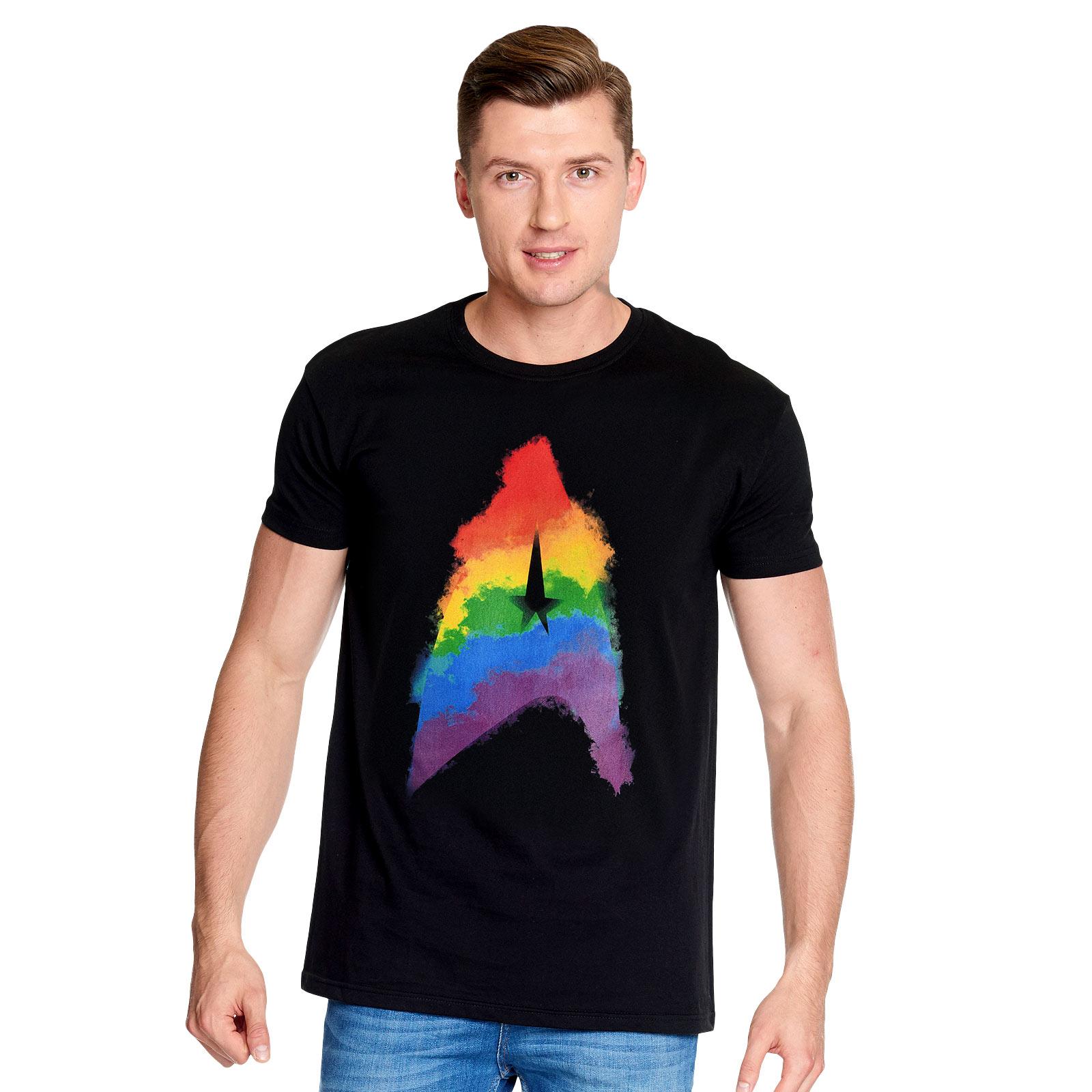 Star Trek - Rainbow Logo T-Shirt schwarz