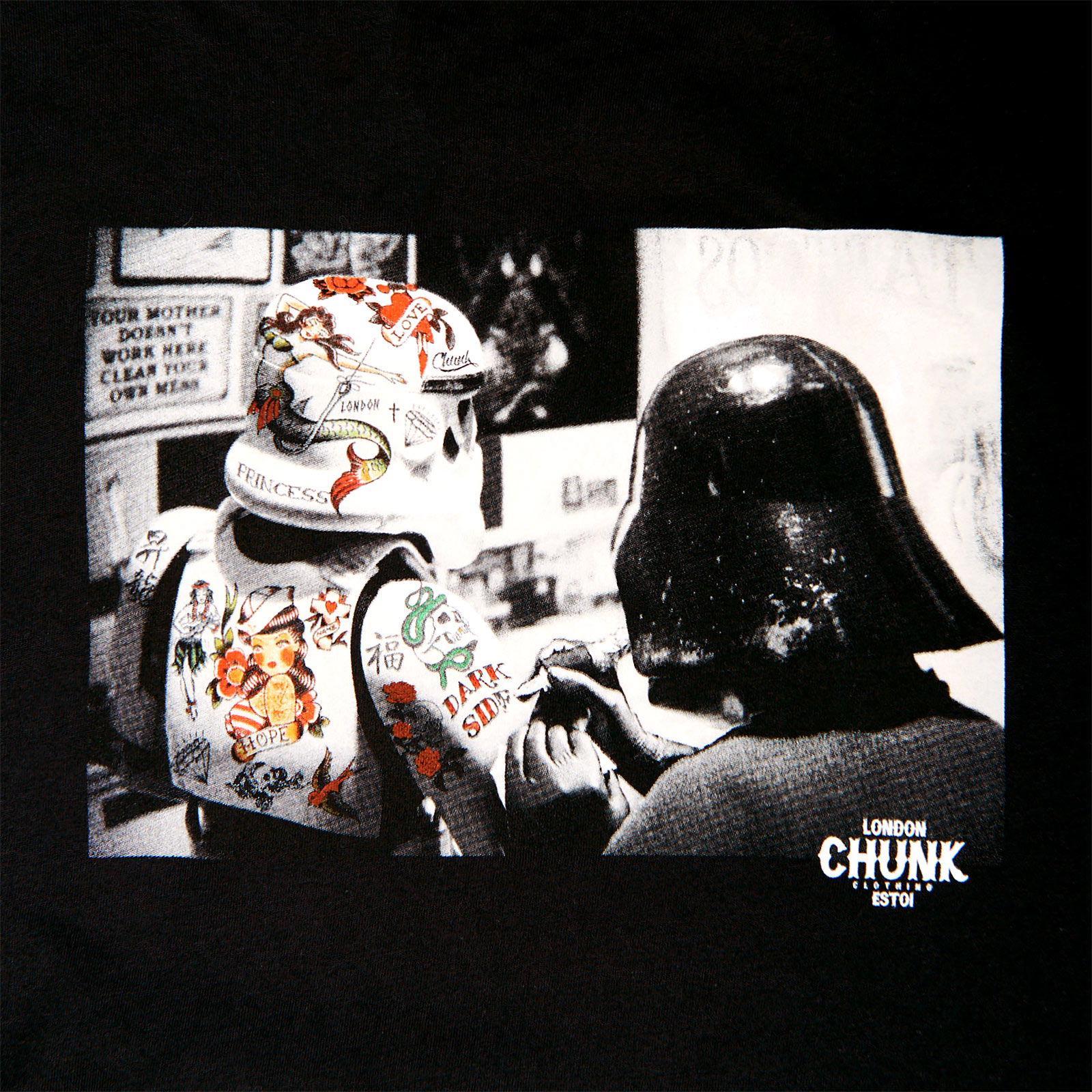 Dark Side Tattoo T-Shirt für Star Wars Fans schwarz
