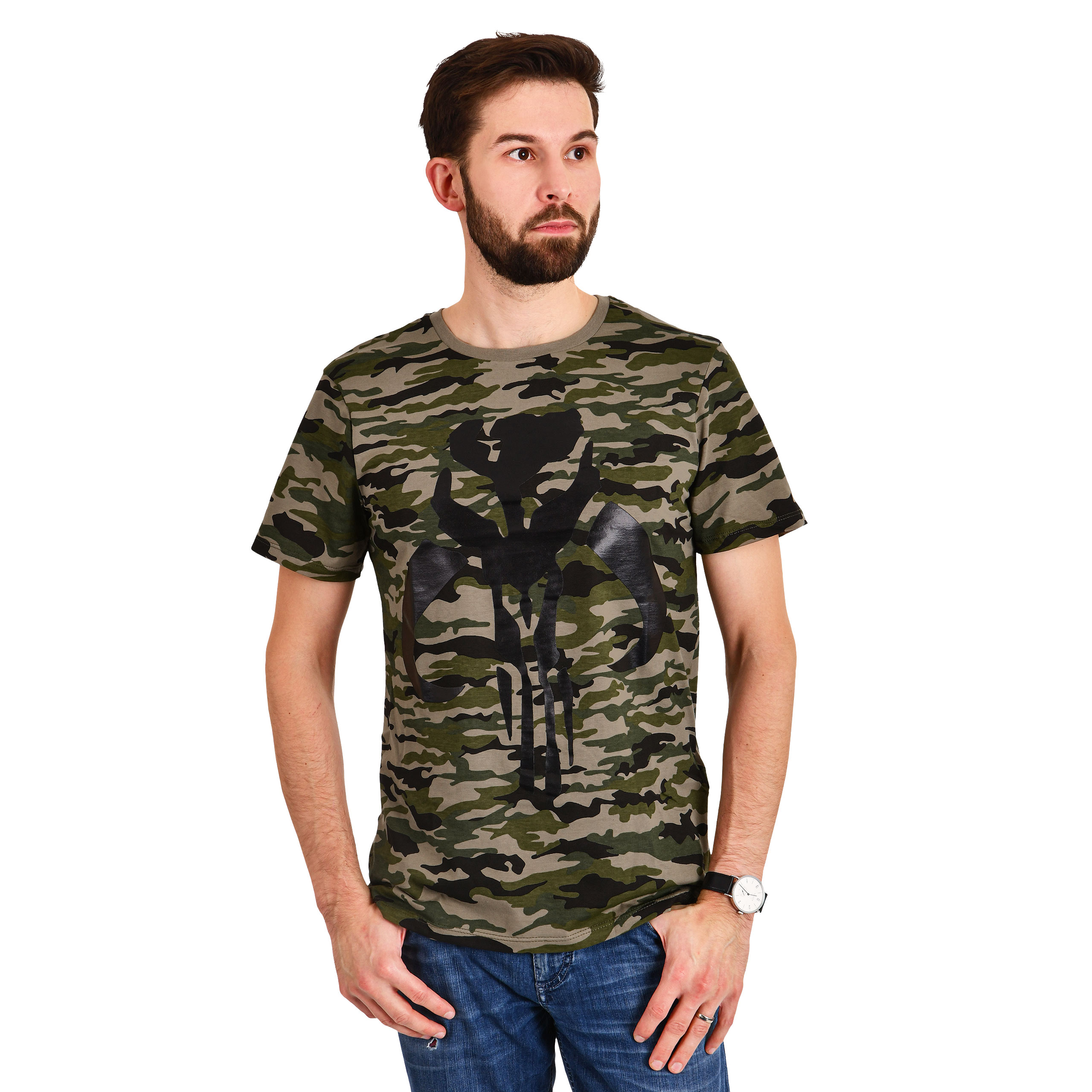 The Mandalorian Camouflage Logo T-Shirt - Star Wars