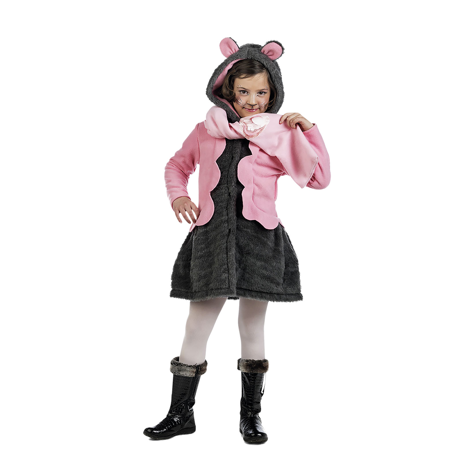 Lady Maus - Kostüm Kinder pink grau