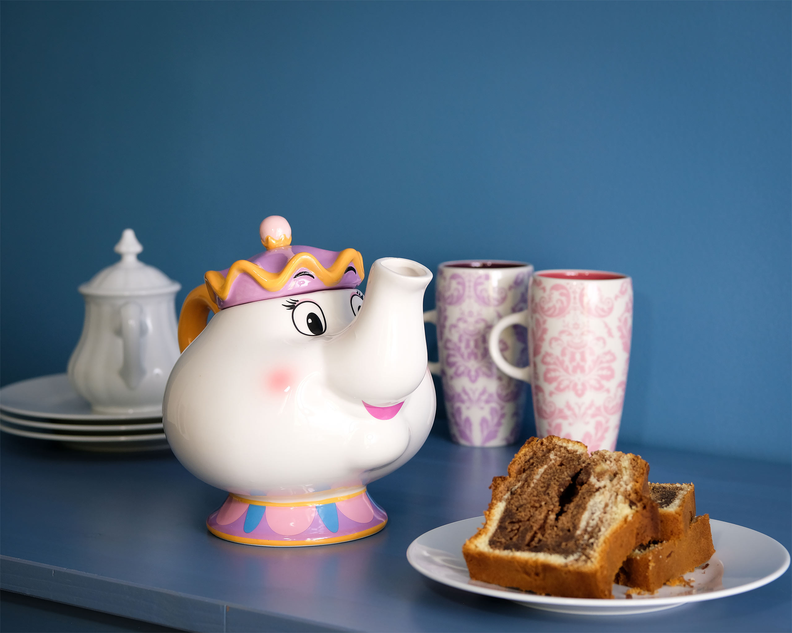 Potts mit Spieluhr Schöne und das Biest Disney Teekanne Madame Pottine Mrs 