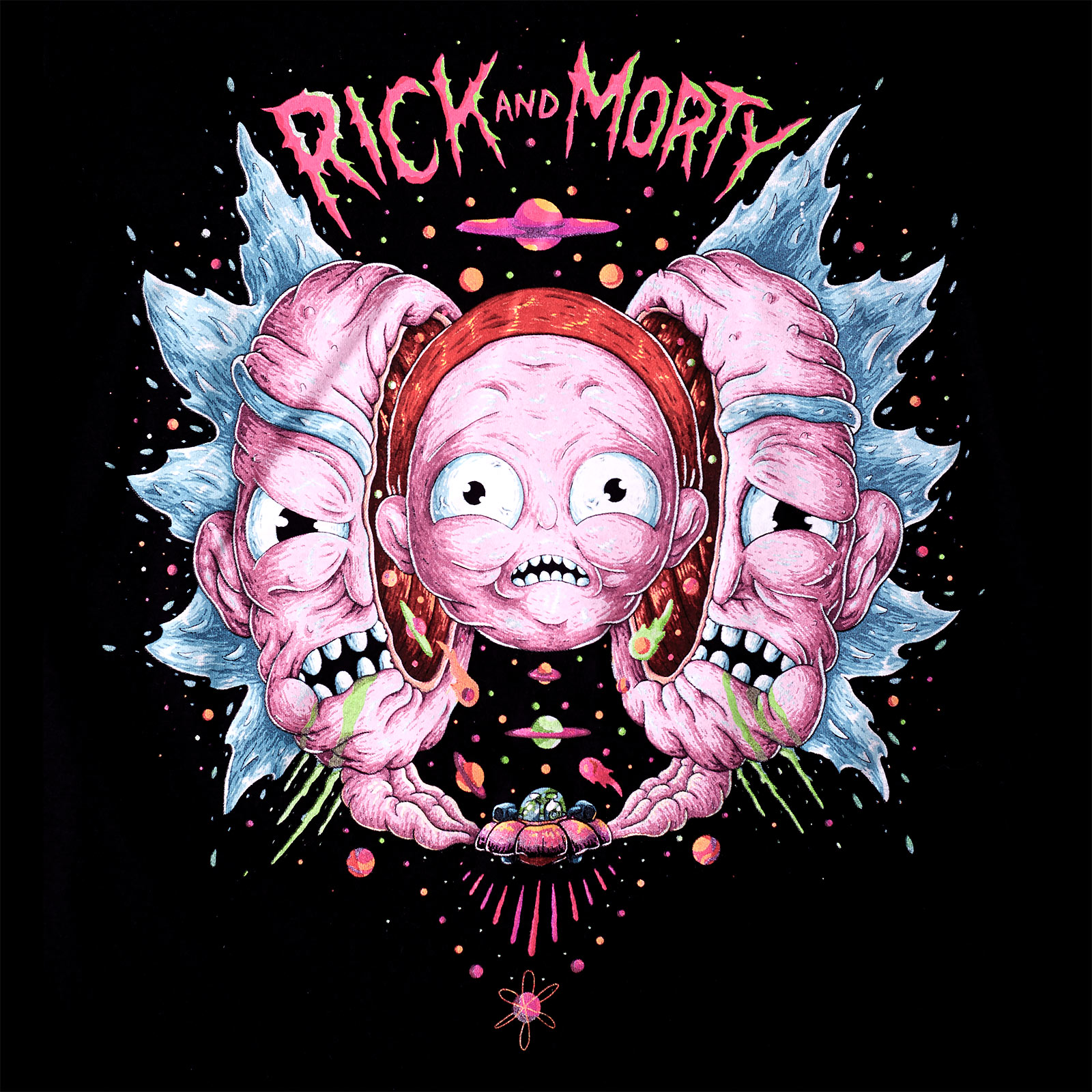 Rick and Morty - Head Split T-Shirt schwarz