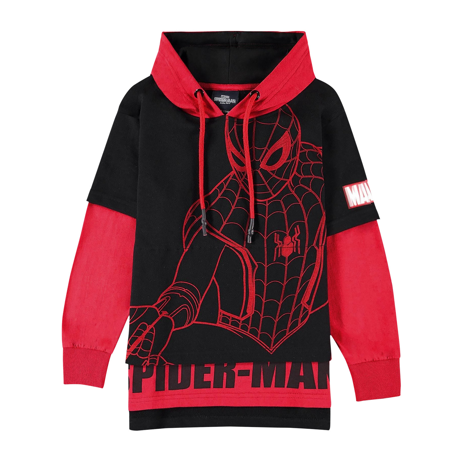 Spider-Man Hoodie Kinder schwarz-rot