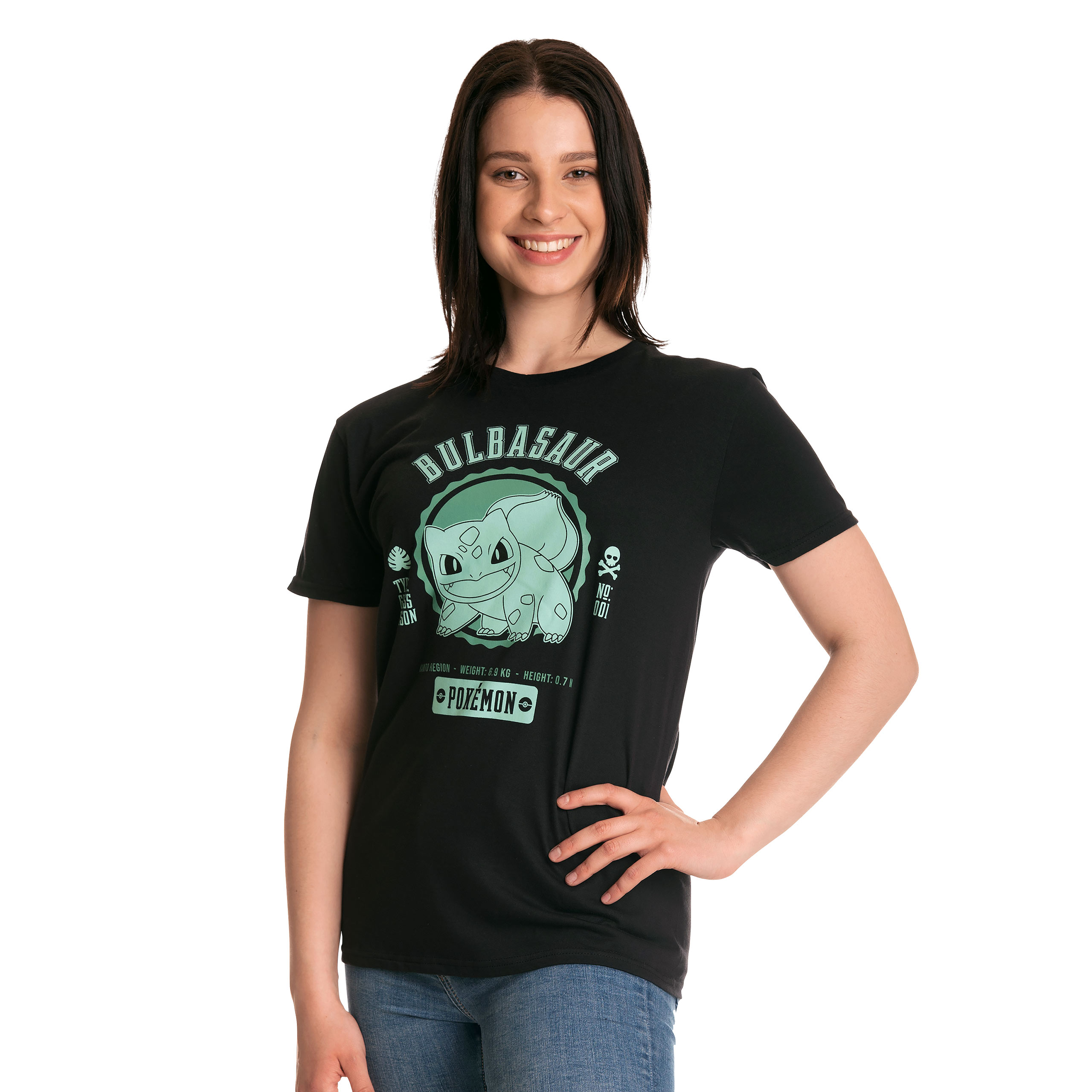 Pokemon - Bisasam College T-Shirt schwarz