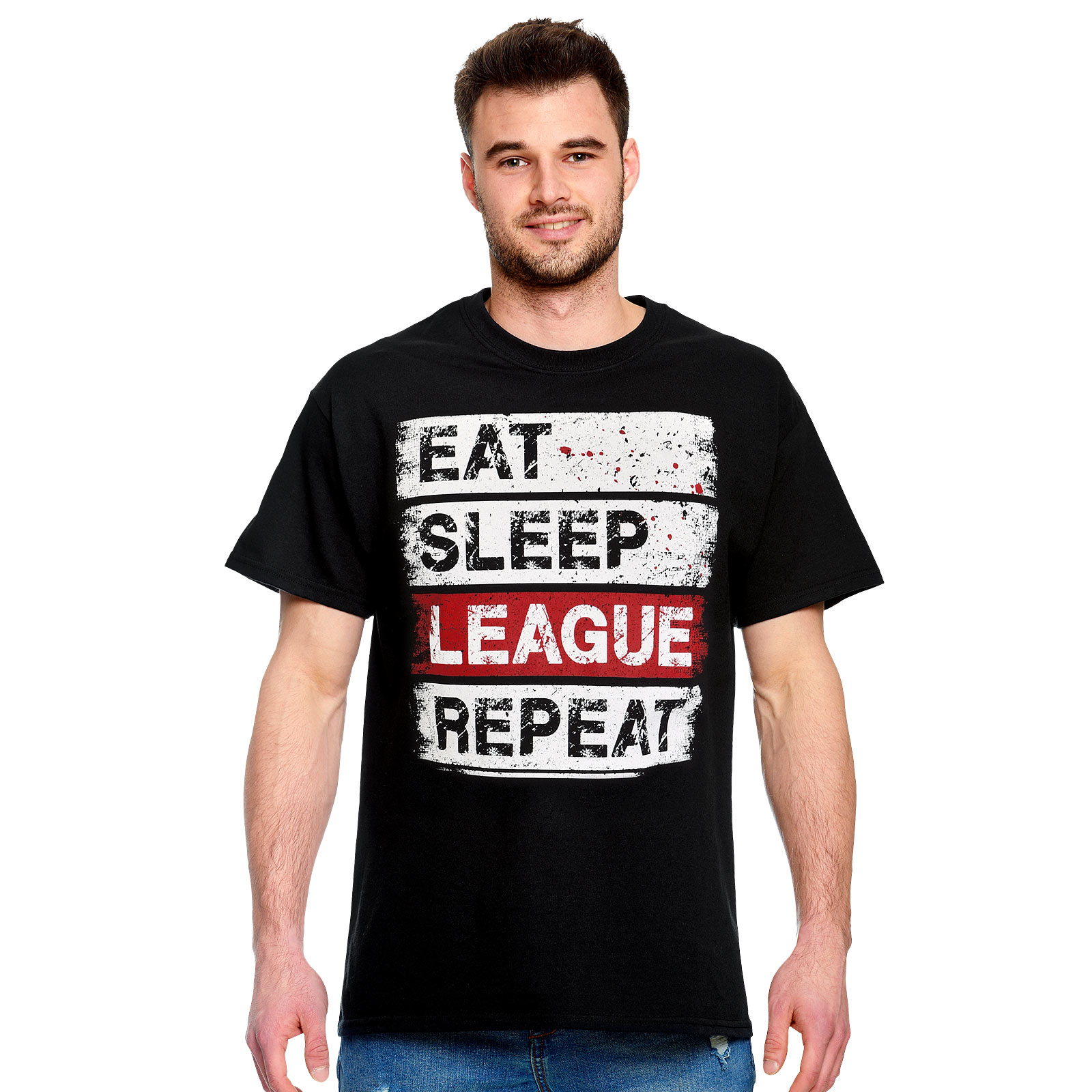 Daily Routine T-Shirt für League of Legends Fans schwarz