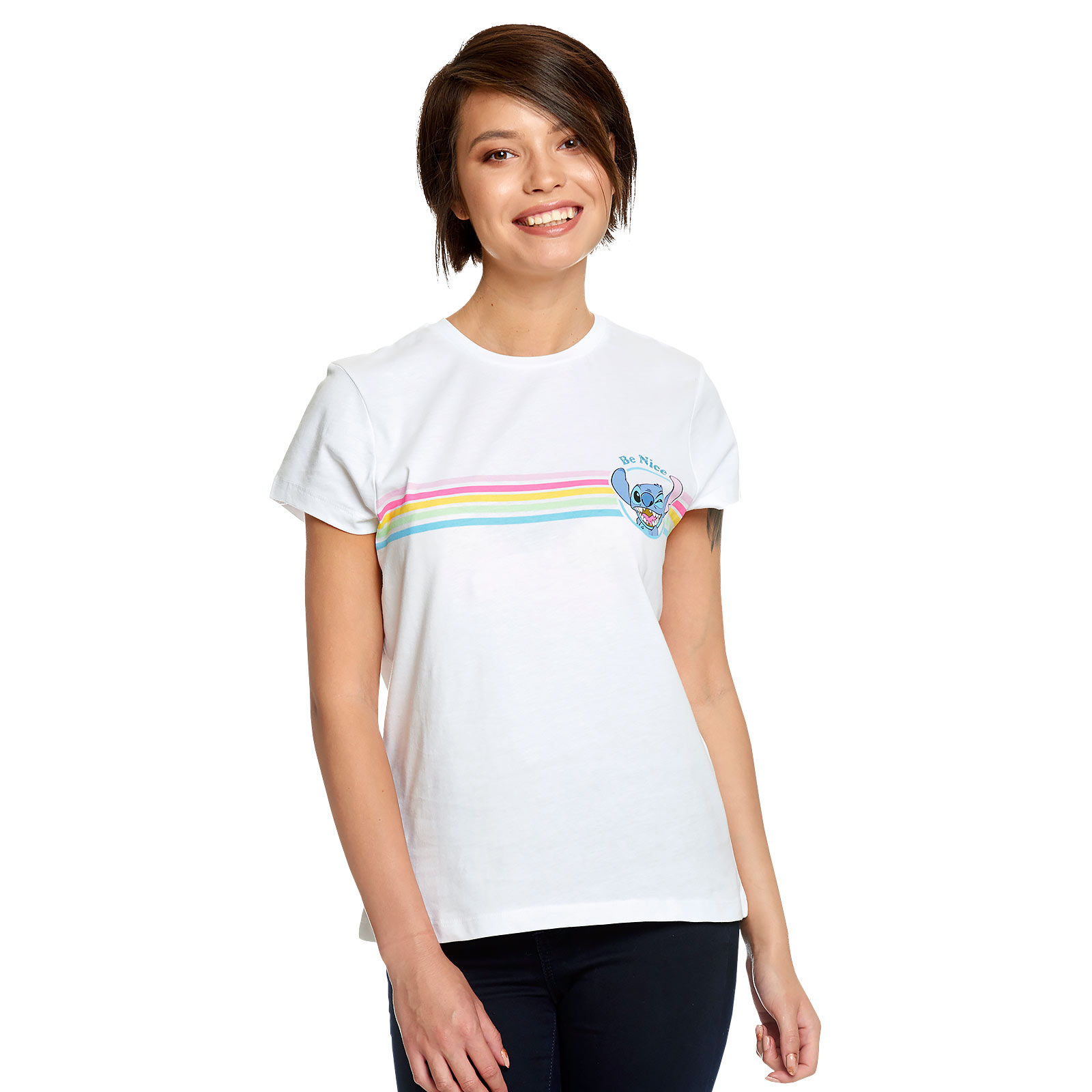 Lilo & Stitch - Be Nice T-Shirt Damen weiß