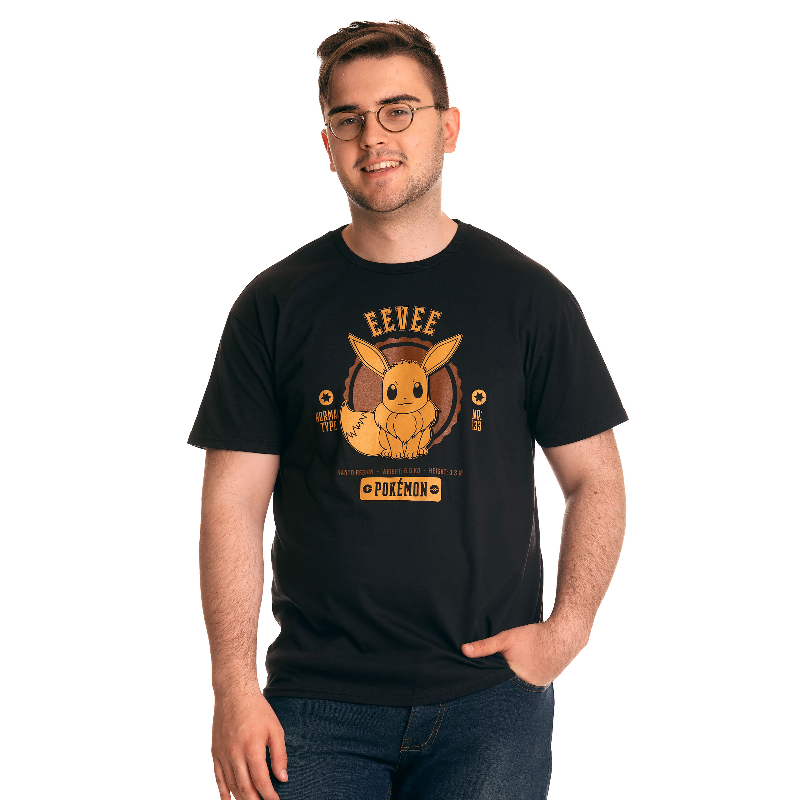 Pokemon - Evoli College T-Shirt schwarz