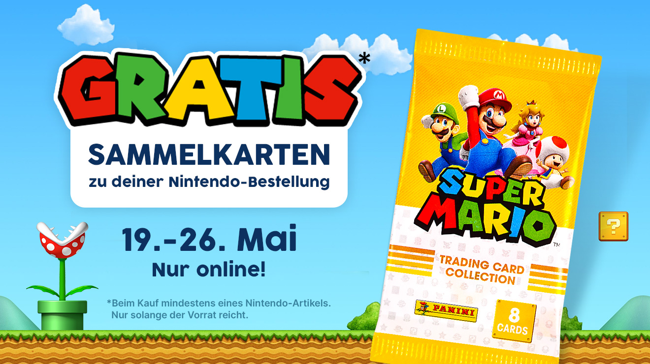 Super Mario - Gratis Sammelkarten zu deiner Nintendo-Bestellung - bis zum 26.5.2022