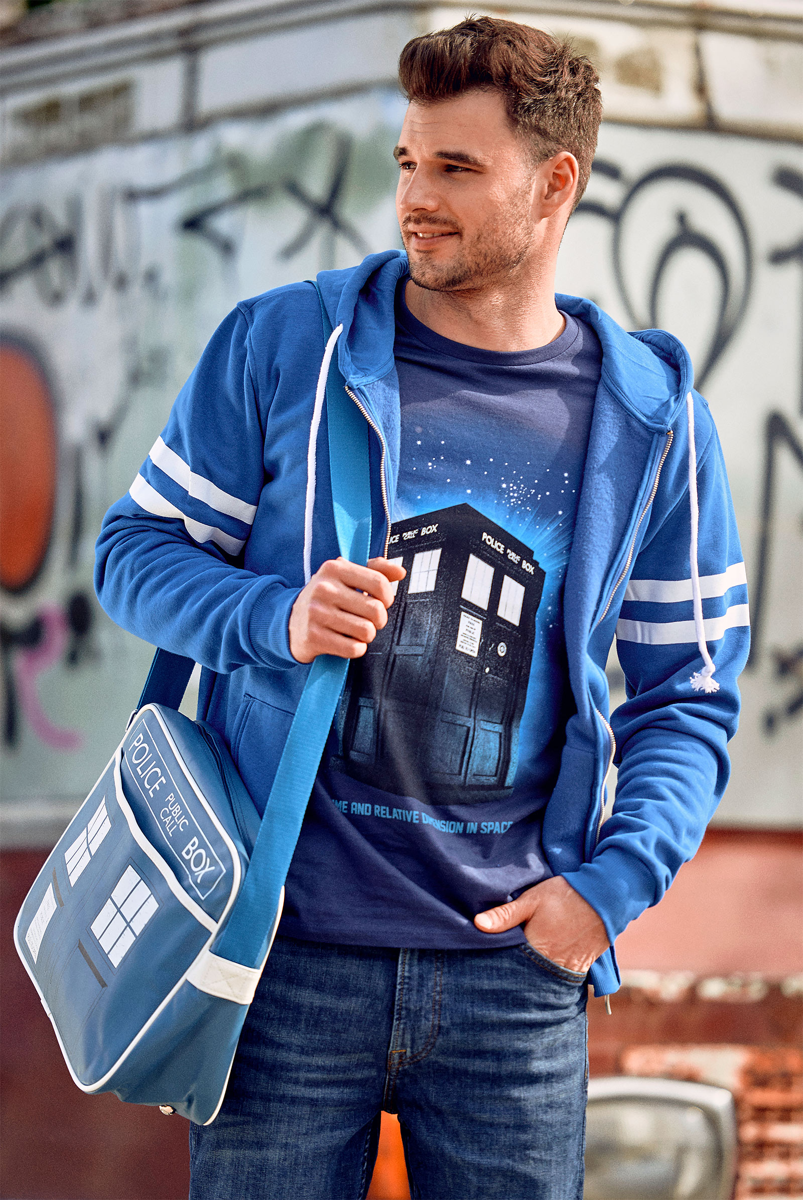 Doctor Who - Tardis Kapuzenjacke blau