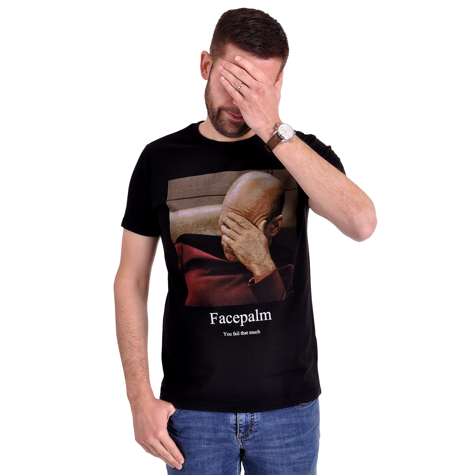 Star Trek - Picard Facepalm T-Shirt schwarz
