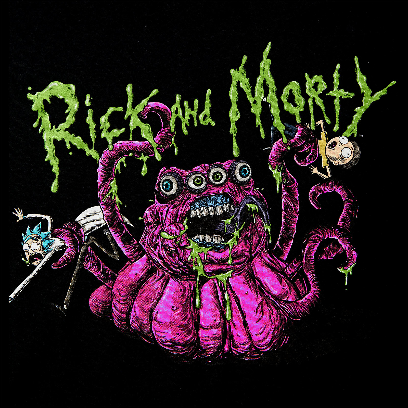 Rick and Morty - Monster Slime T-Shirt schwarz