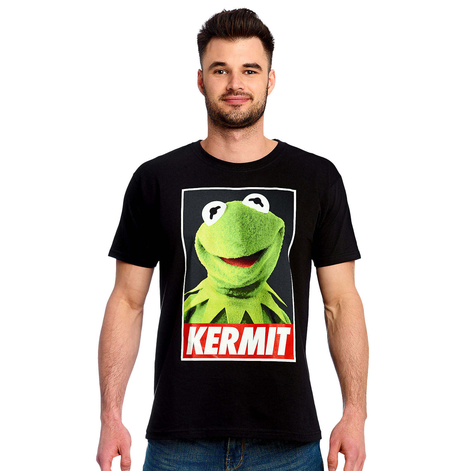 Muppets - Kermit Poster T-Shirt schwarz