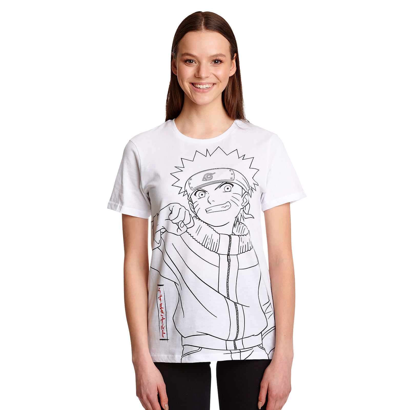 Naruto - Monochrome Sketch T-Shirt weiß