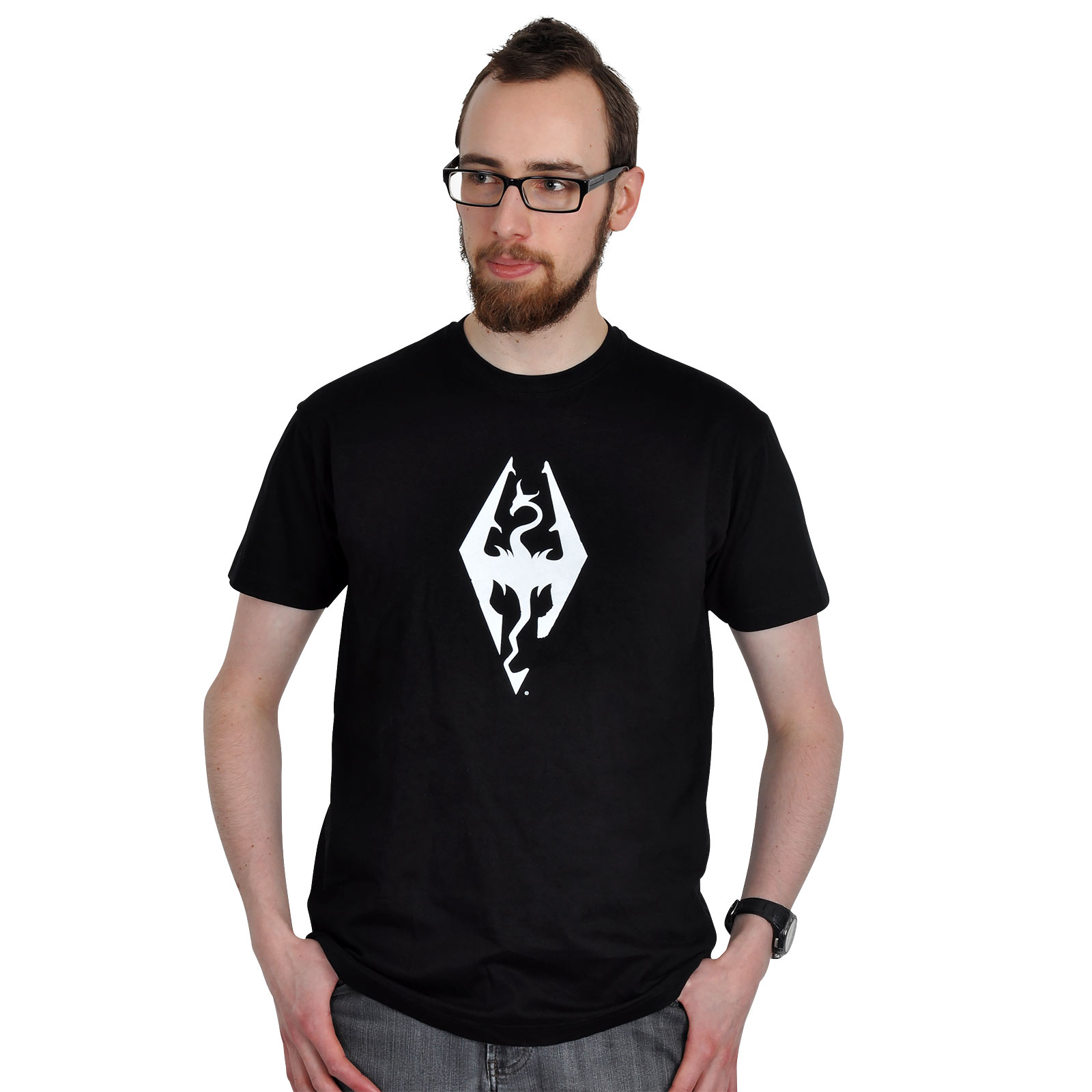 Skyrim - Dragon Symbol T-Shirt schwarz