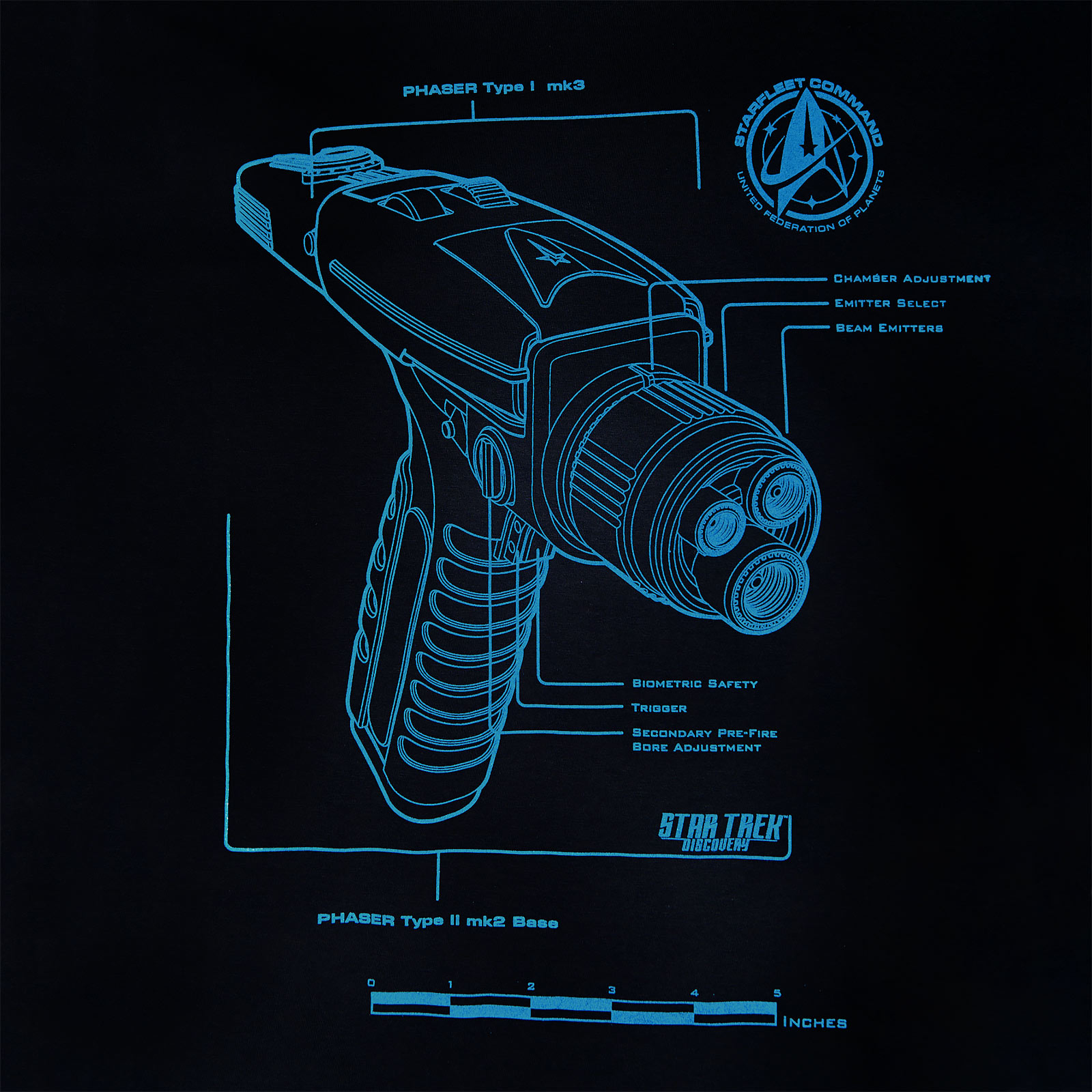 Star Trek - Discovery Phaser T-Shirt blau