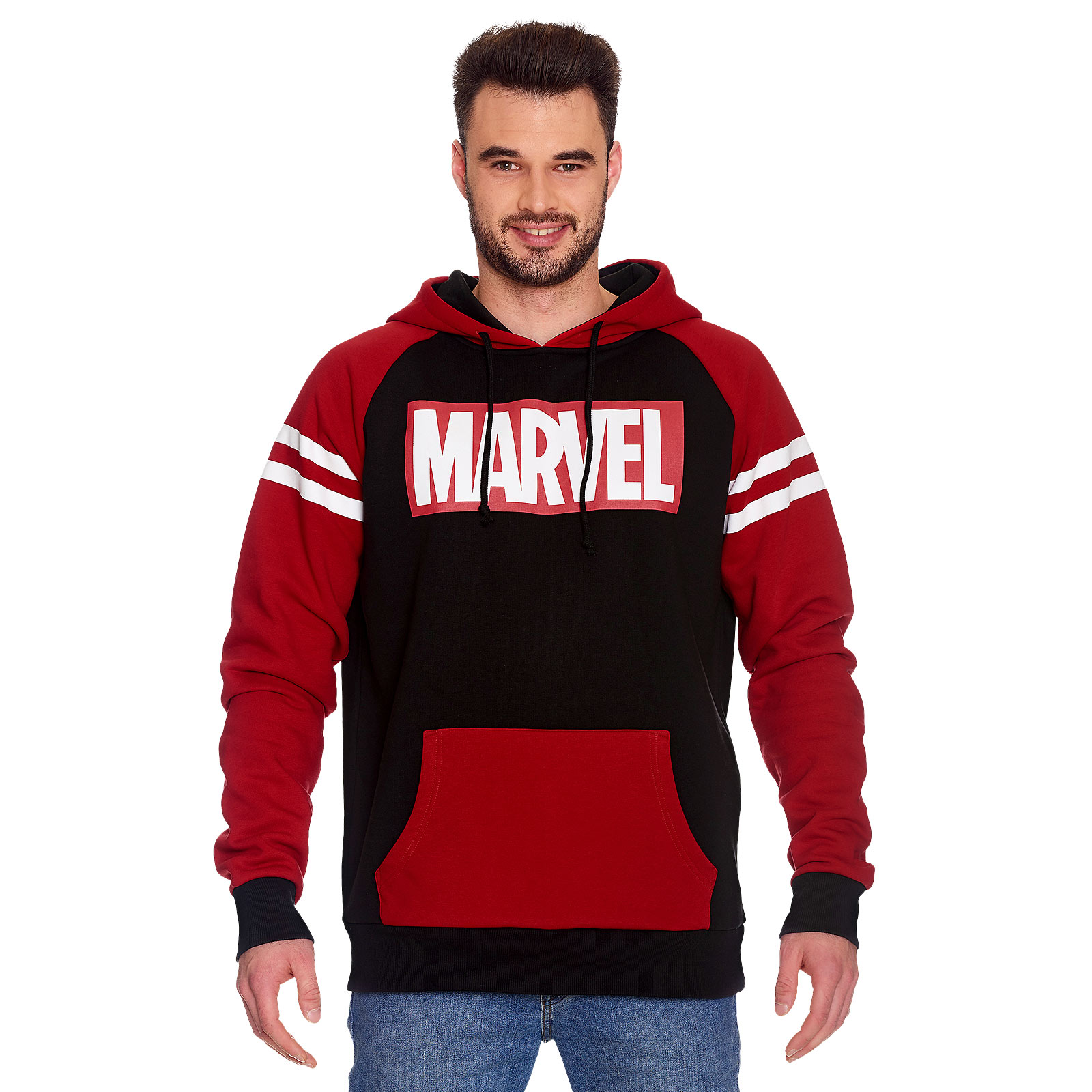 Marvel - Logo Hoodie rot-schwarz