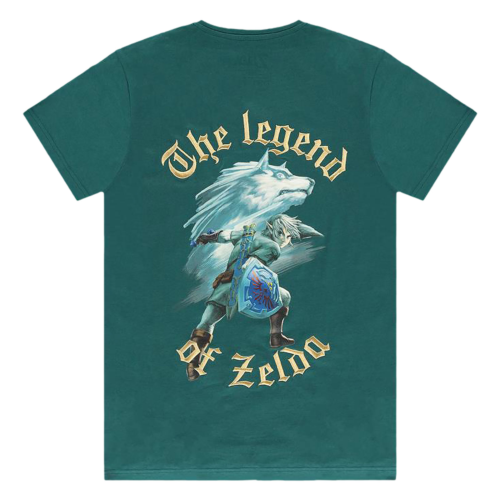 Zelda - Link mit Wolf-Link T-Shirt türkis
