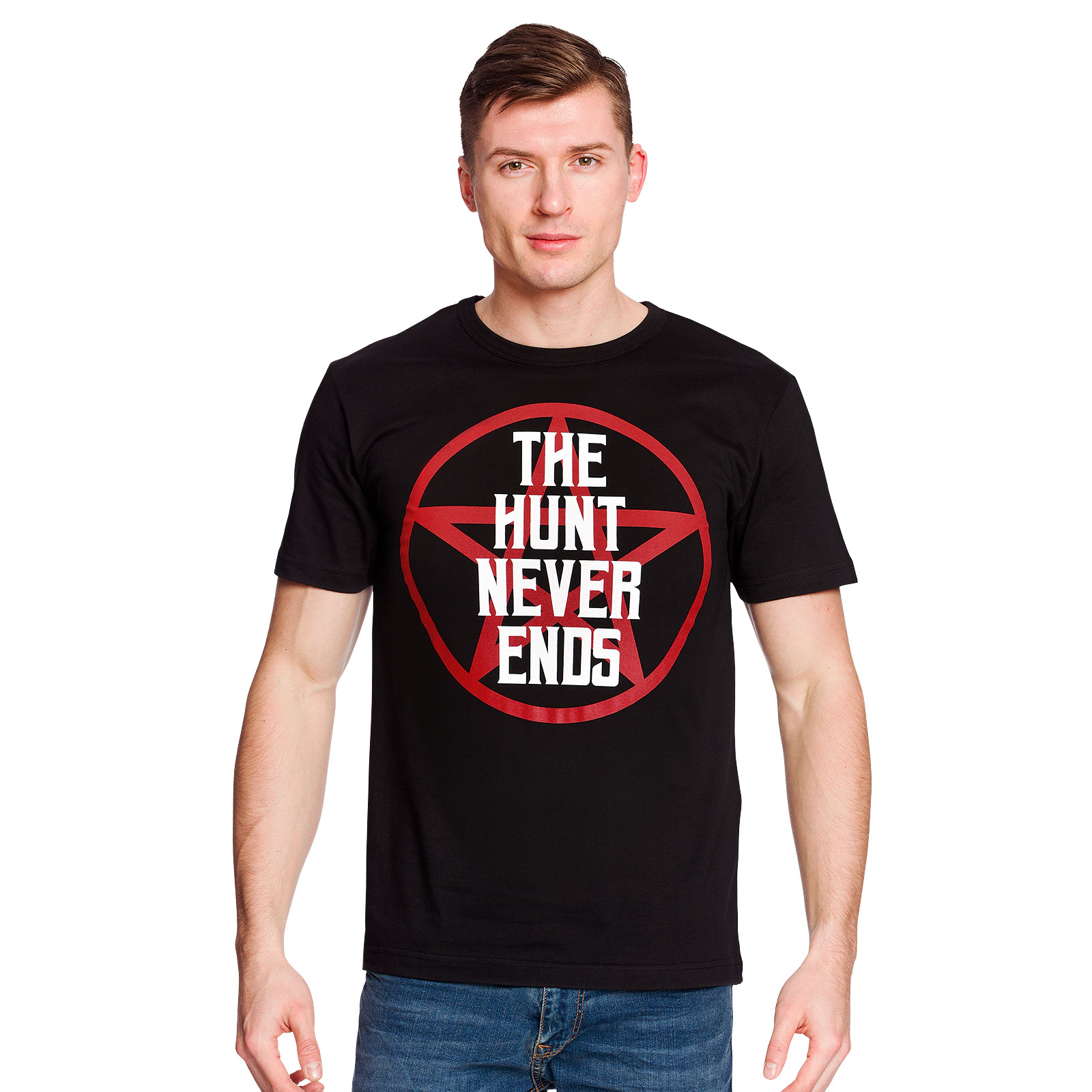The Hunt Never Ends T-Shirt für Supernatural Fans schwarz