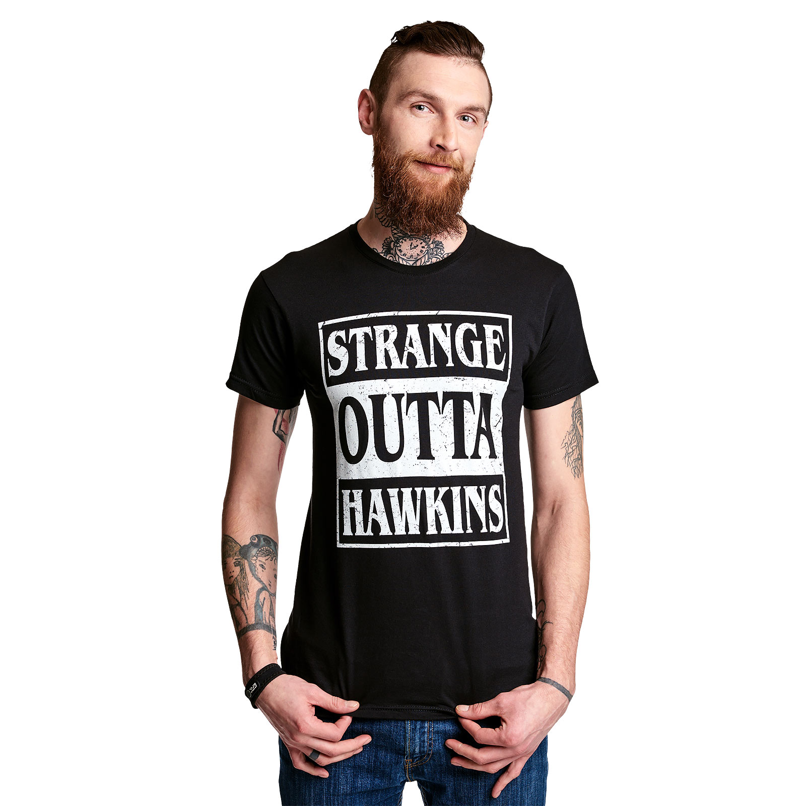 Strange Outta Hawkins T-Shirt schwarz