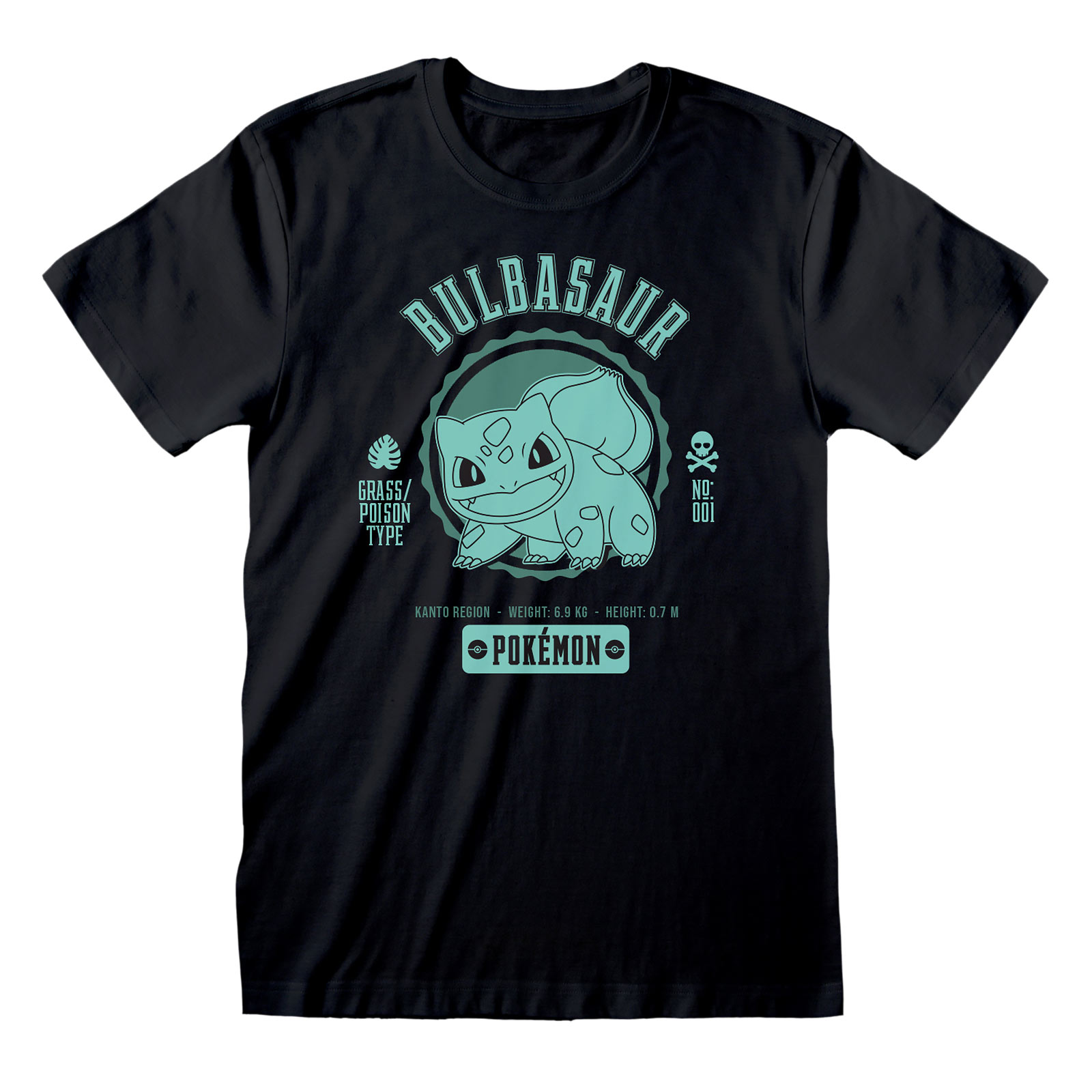 Pokemon - Bisasam College T-Shirt schwarz