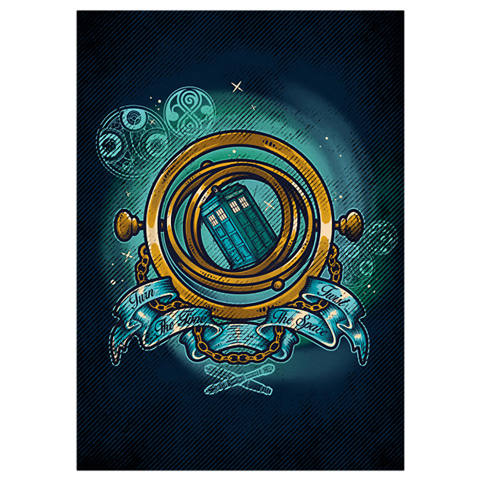 Turn Time Twist Space Metall Poster für Doctor Who Fans
