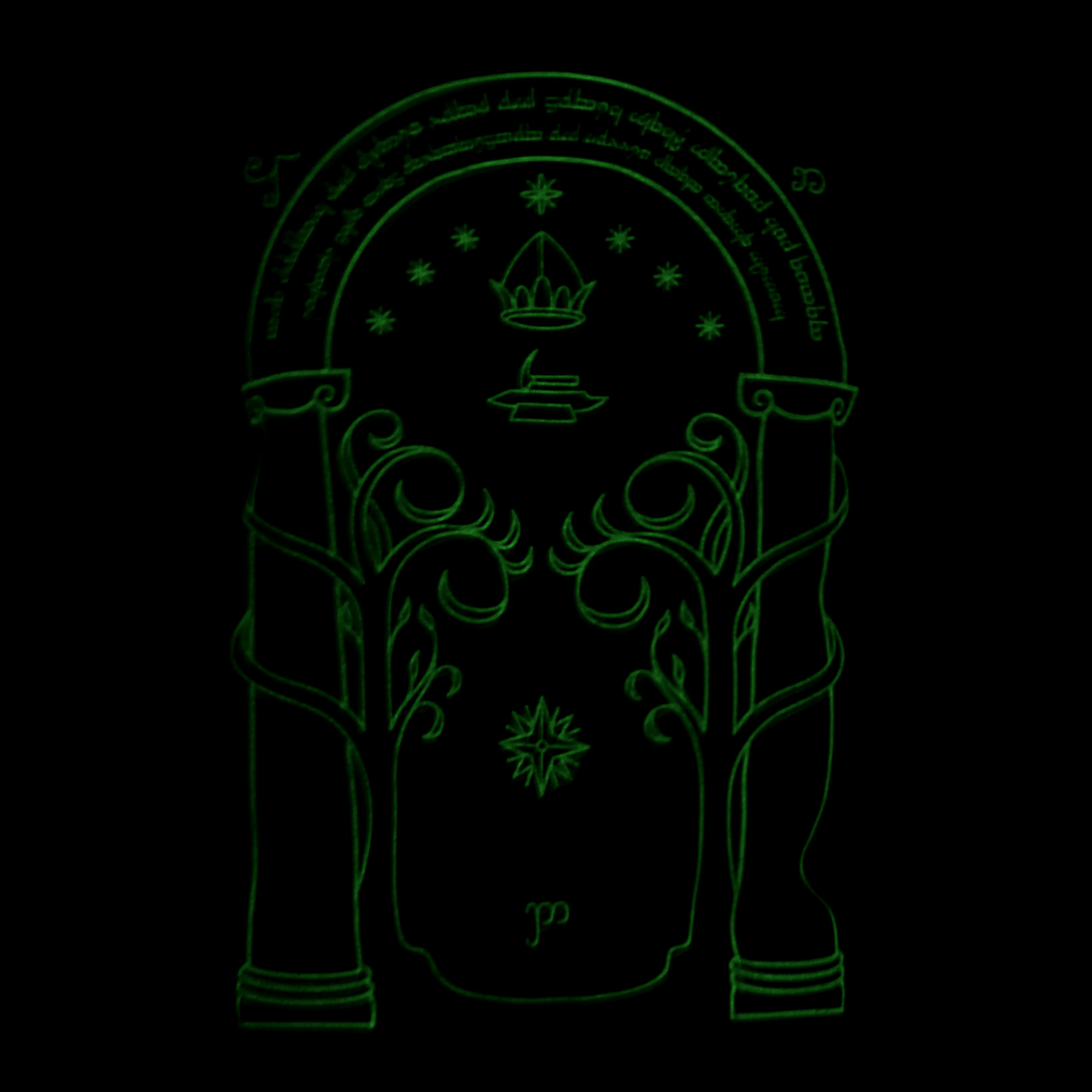 Türen von Durin T-Shirt Glow in the Dark für Herr der Ringe Fans