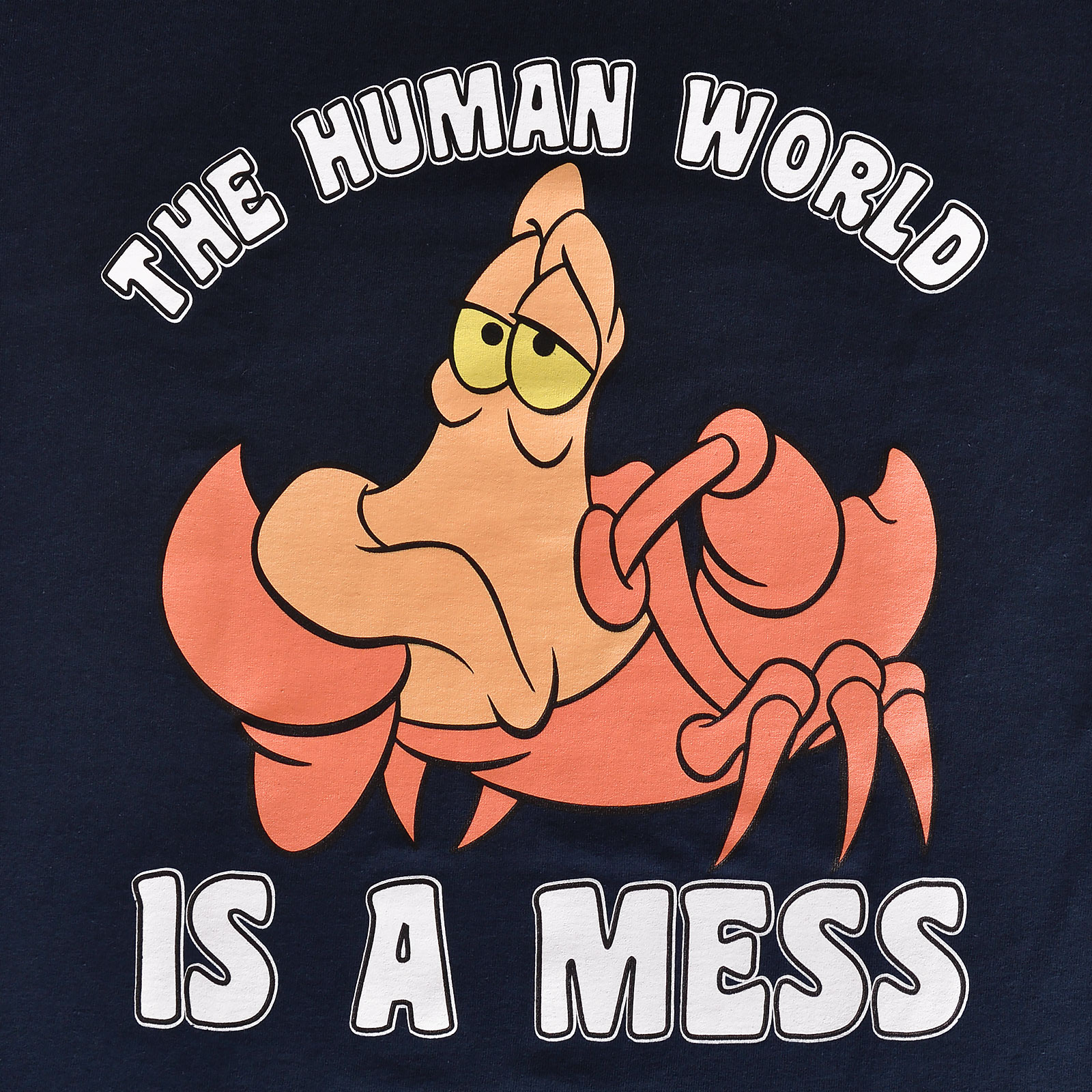 Arielle - Sebastian Human World is a Mess T-Shirt blau