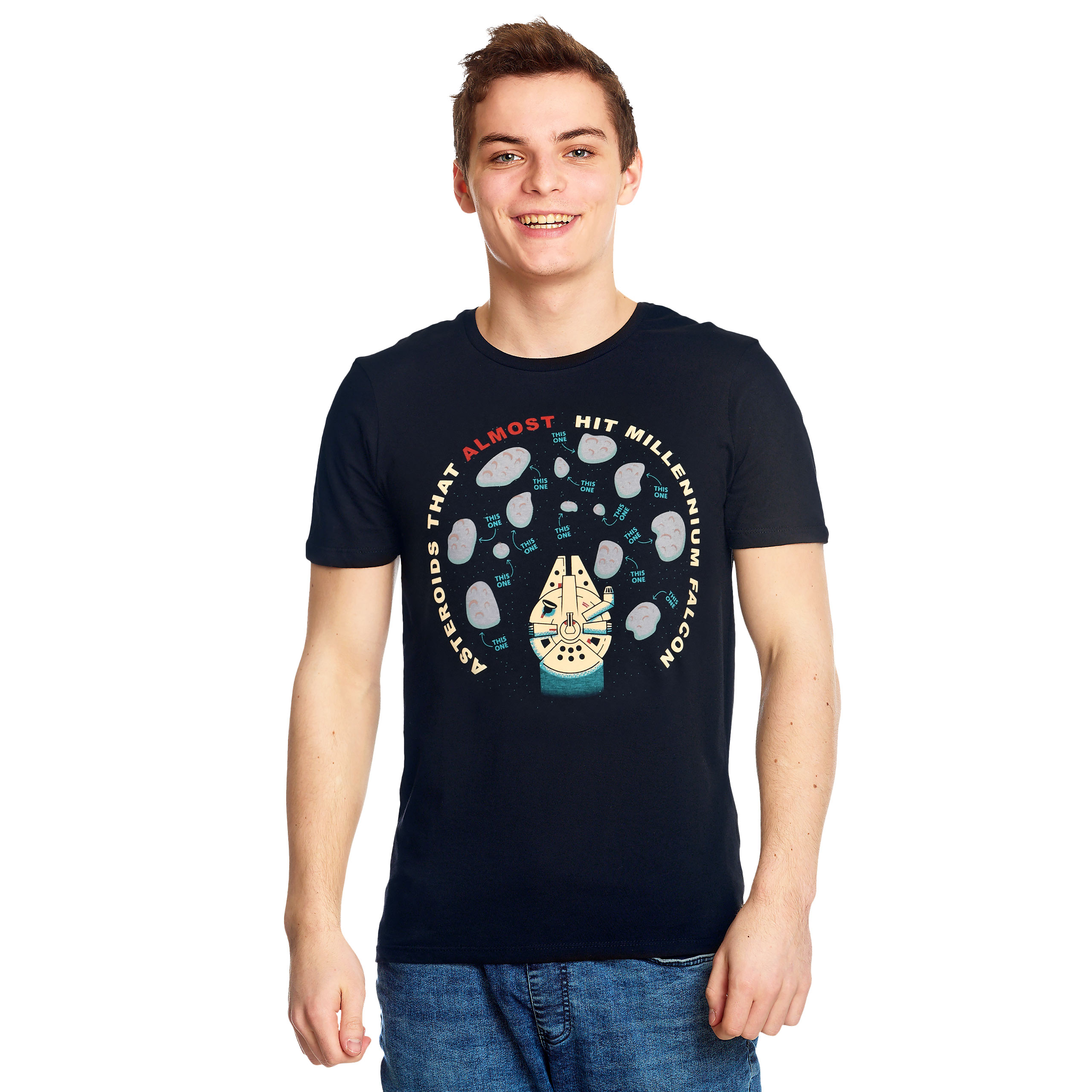 Star Wars - Asteroids That Almost Hit Millennium Falcon T-Shirt blau
