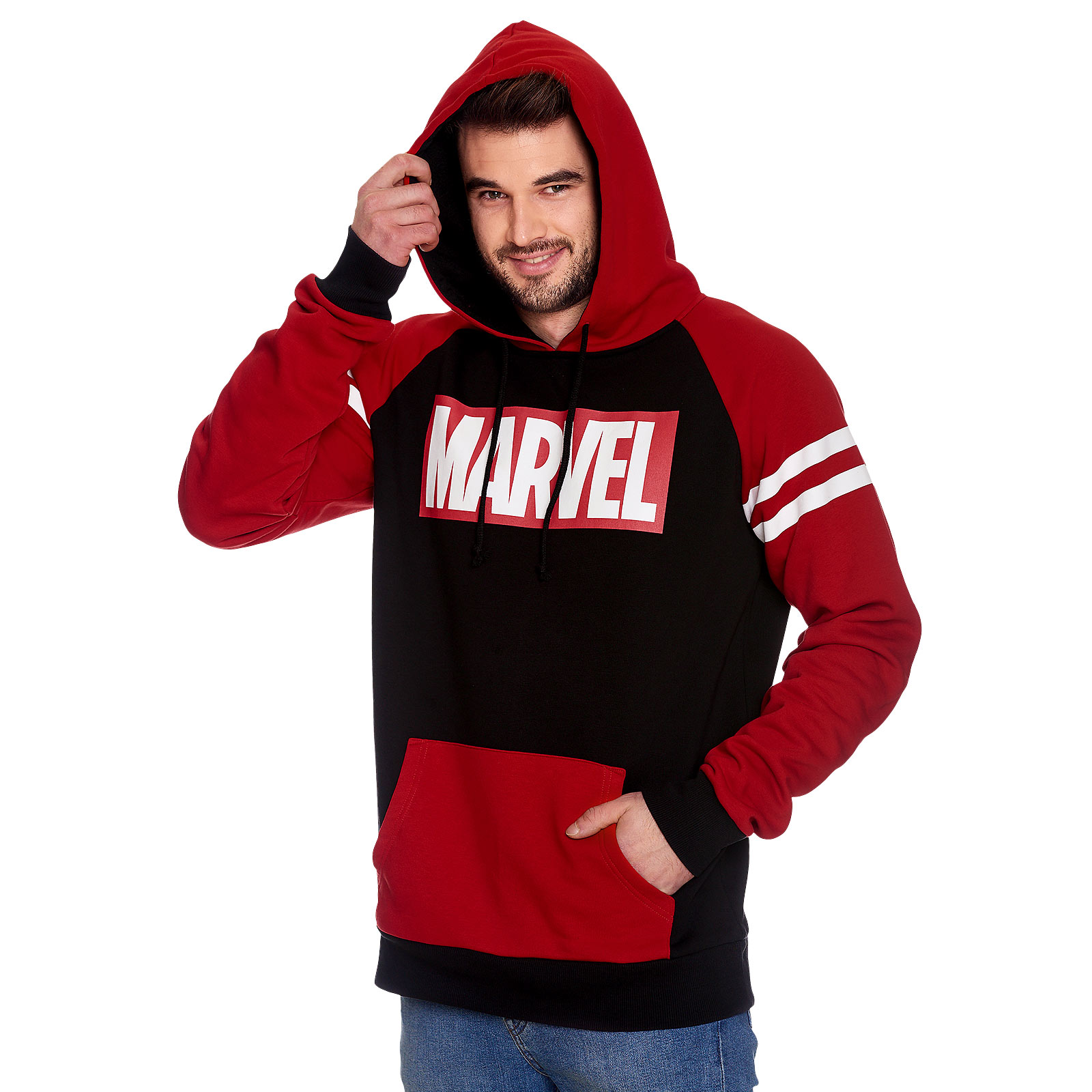 Marvel - Logo Hoodie rot-schwarz